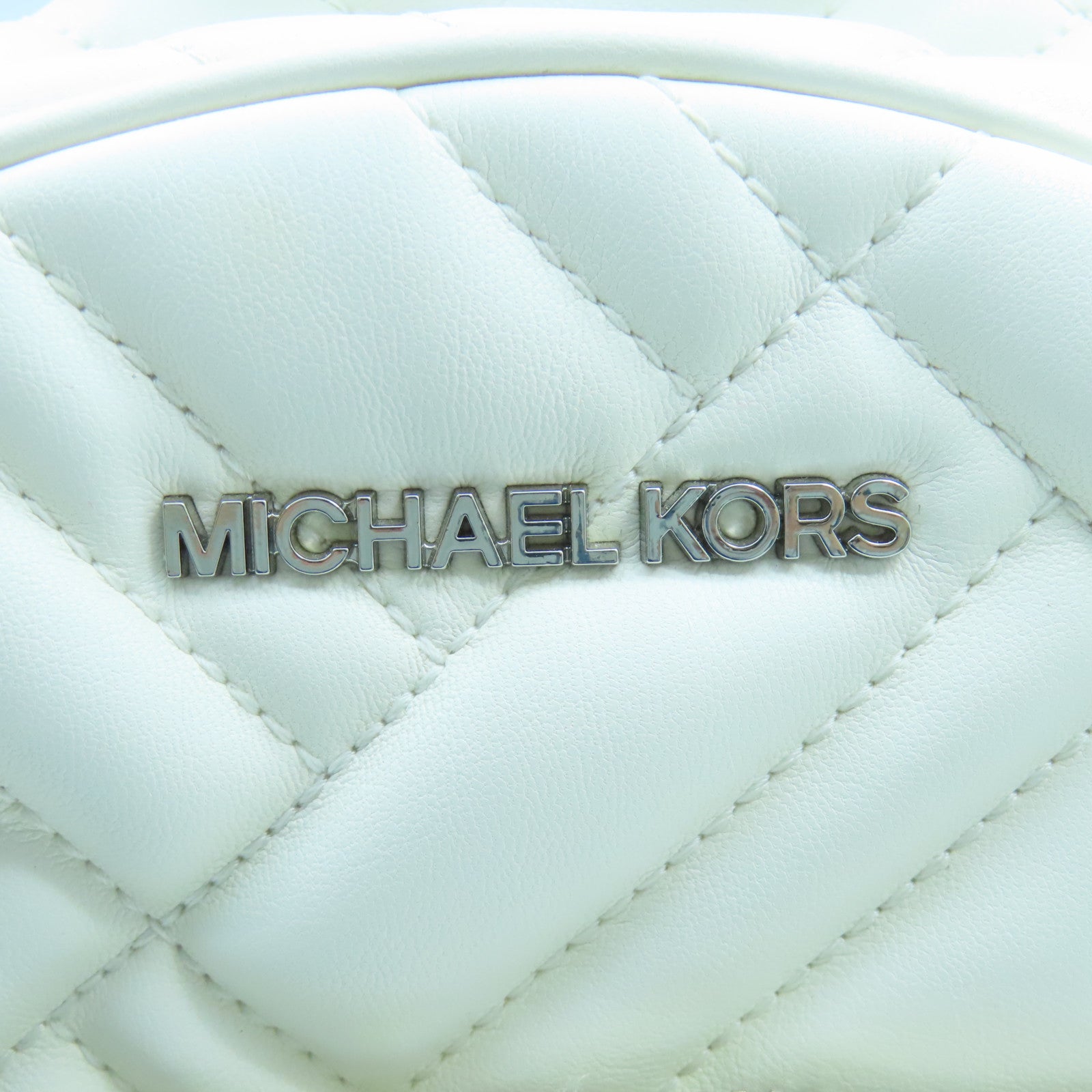 Michael Kors 牛皮皮革Rucksack銀扣背包白色