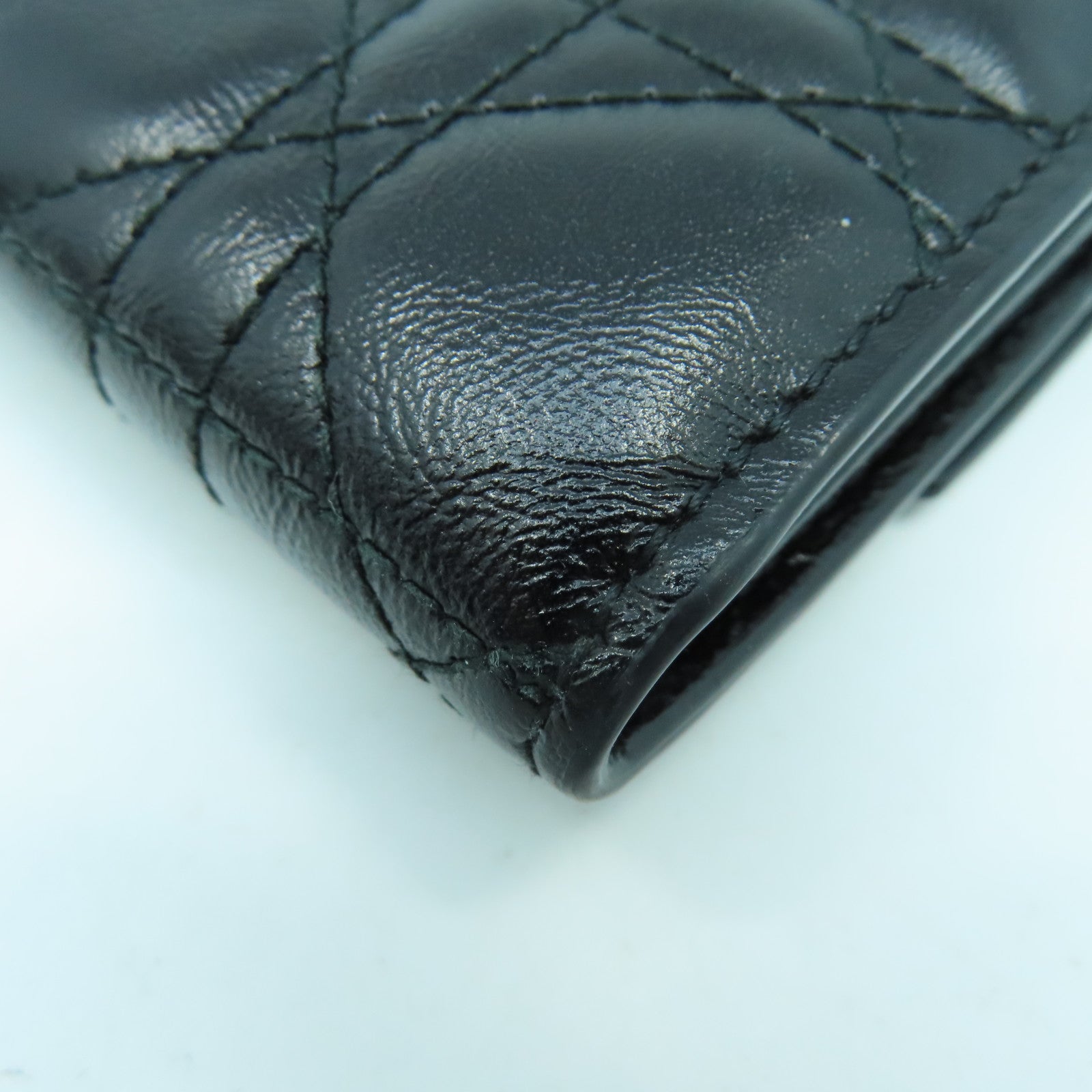 Dior 塗層皮革Long wallet金扣長錢包黑色