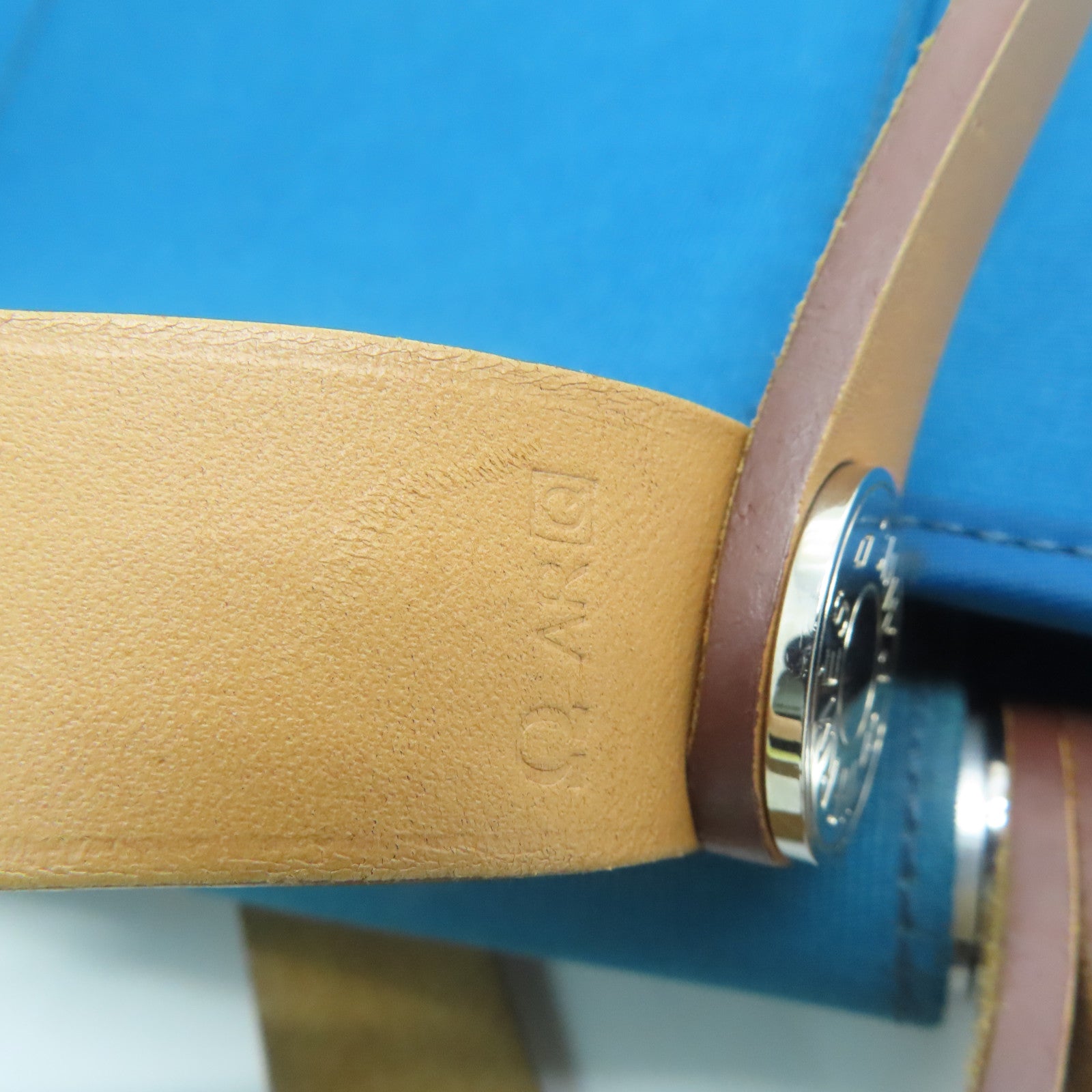 HERMES [Sharp Discount] Canvas CaBag Silver Buckle Shoulder Bag Blue