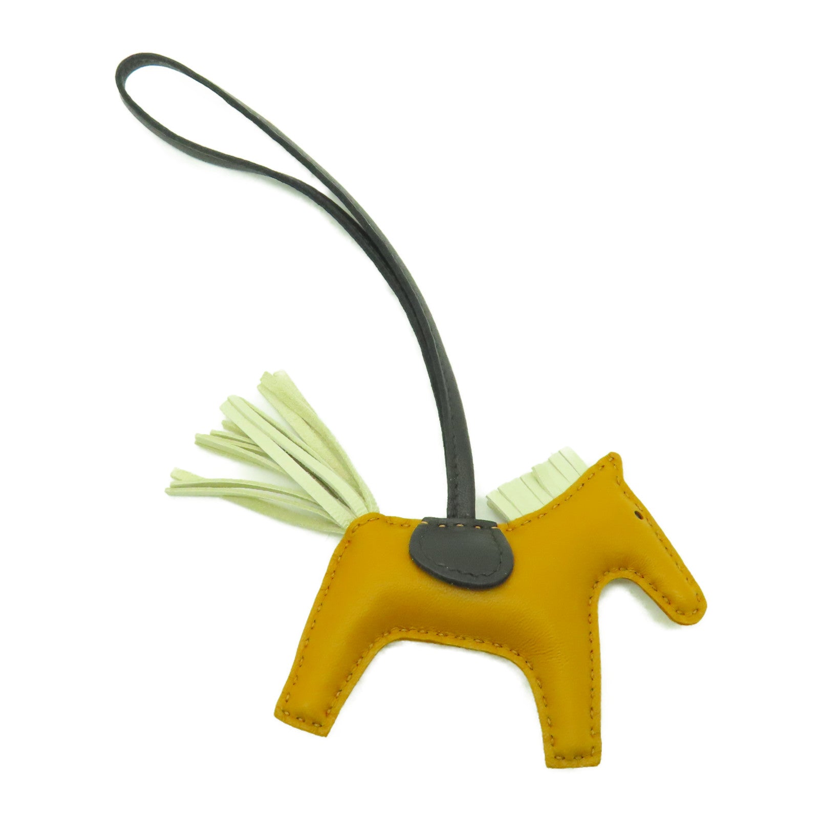 HERMES Clemence皮革Rodeo PM掛飾啡色/黑色/米色