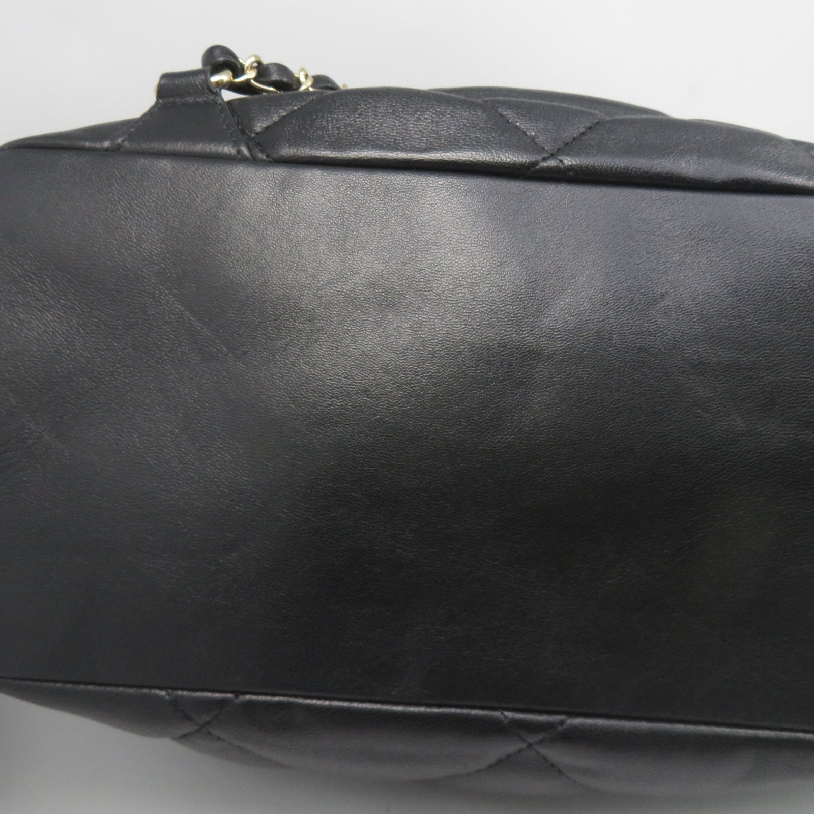 CHANEL 菱格牛皮皮革Backpack金扣背包黑色