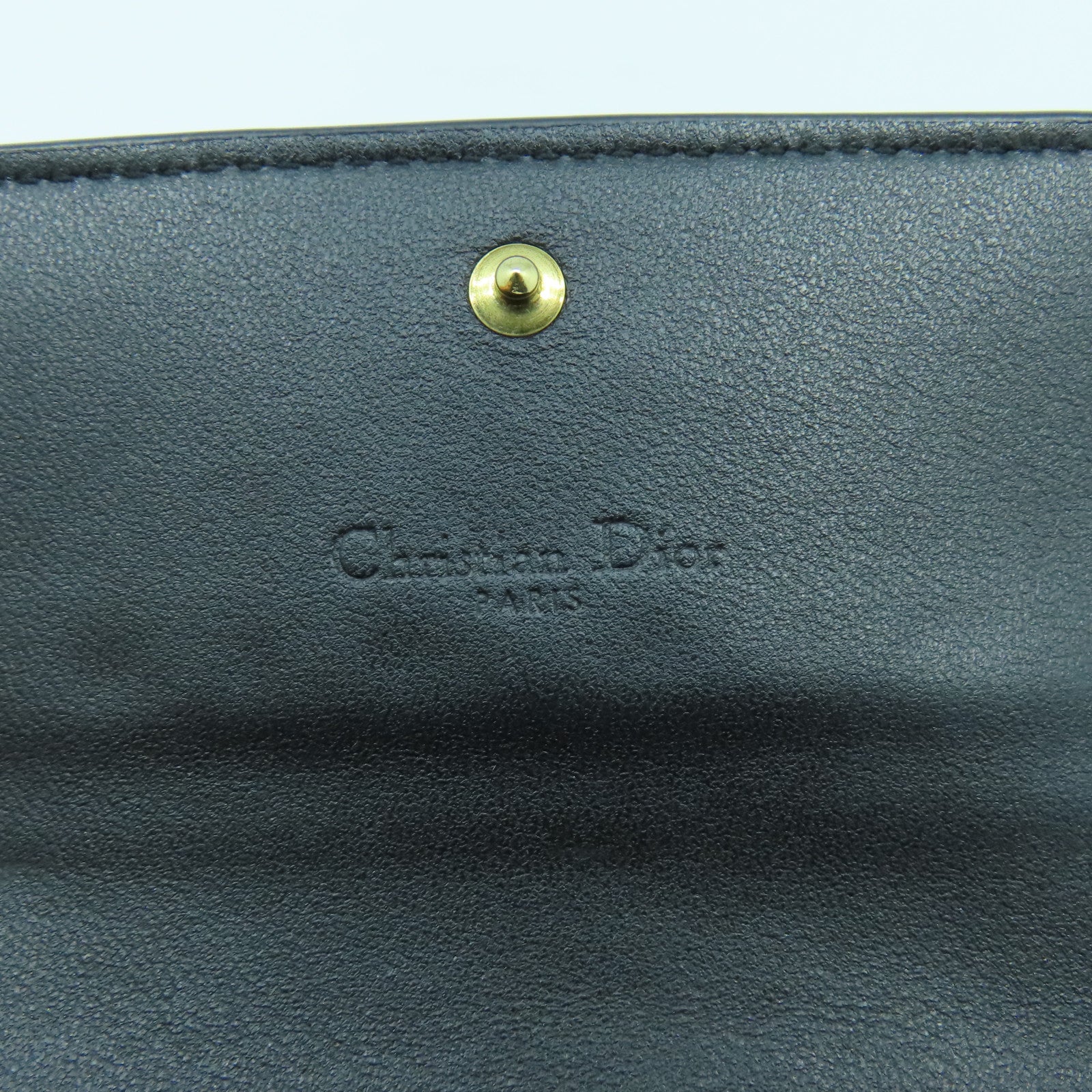Dior 塗層皮革Long wallet金扣長錢包黑色
