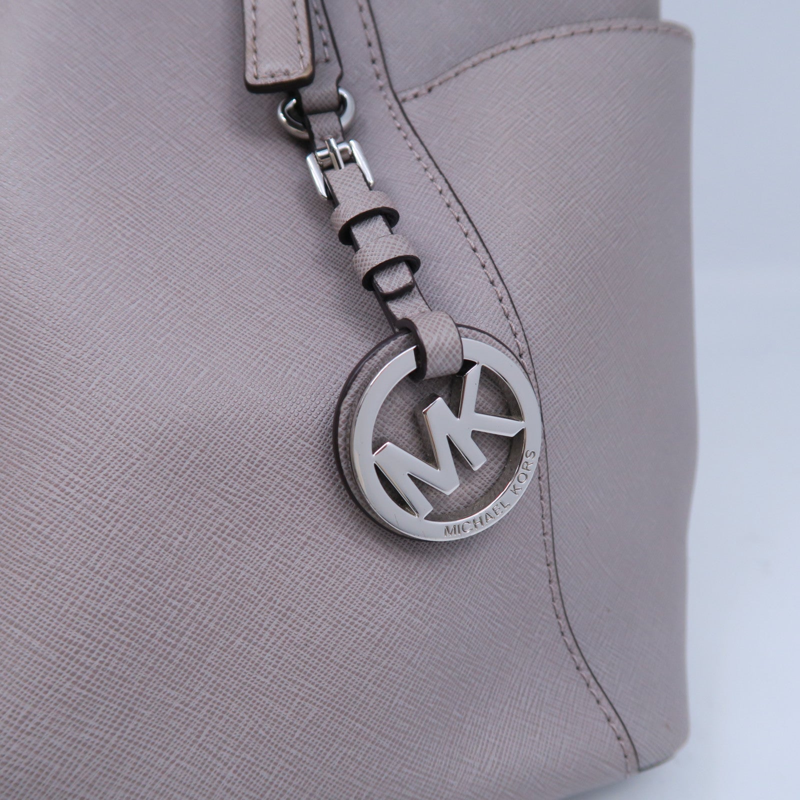 Michael Kors 牛皮皮革Shoulder Bag銀扣肩背袋灰色