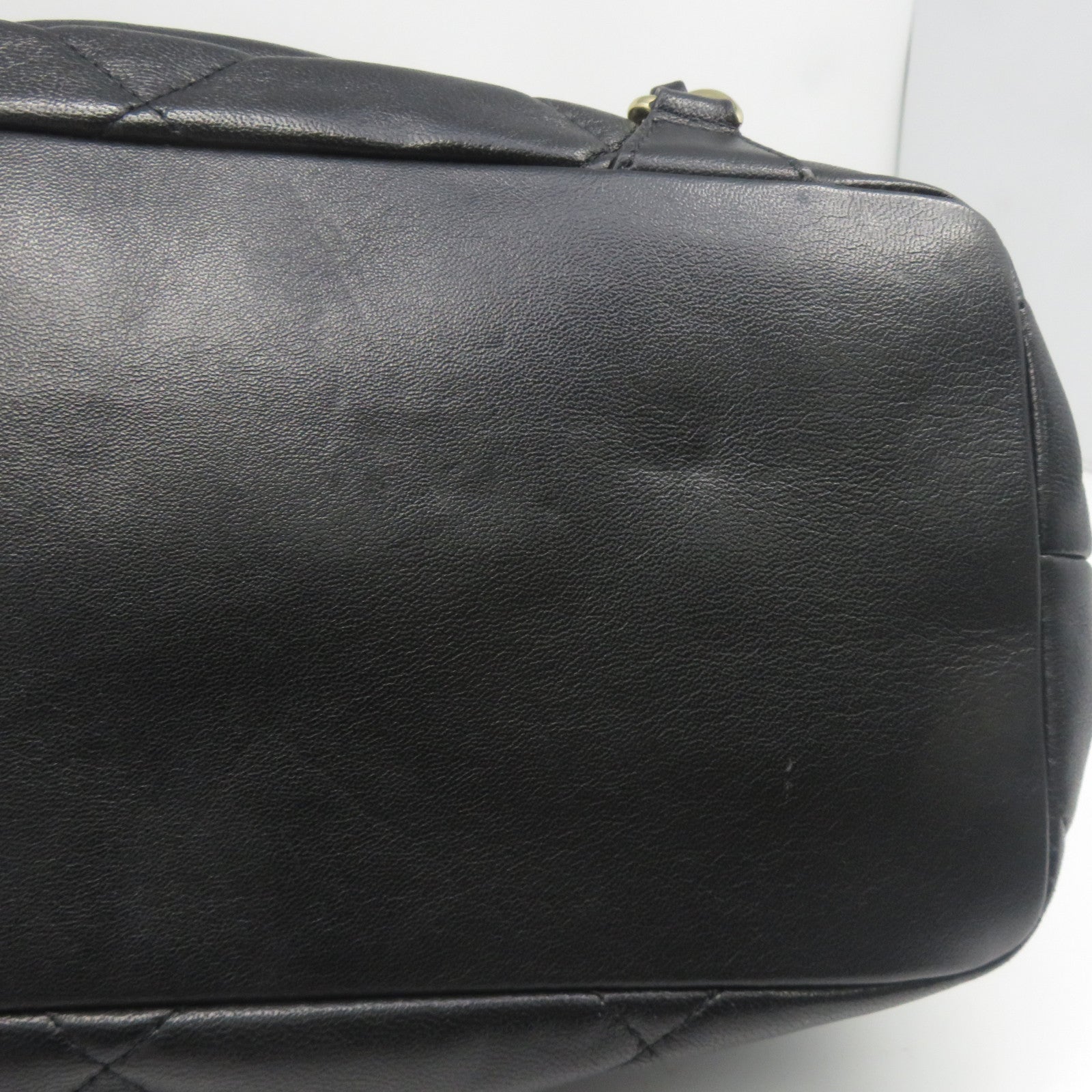 CHANEL 菱格牛皮皮革Backpack金扣背包黑色
