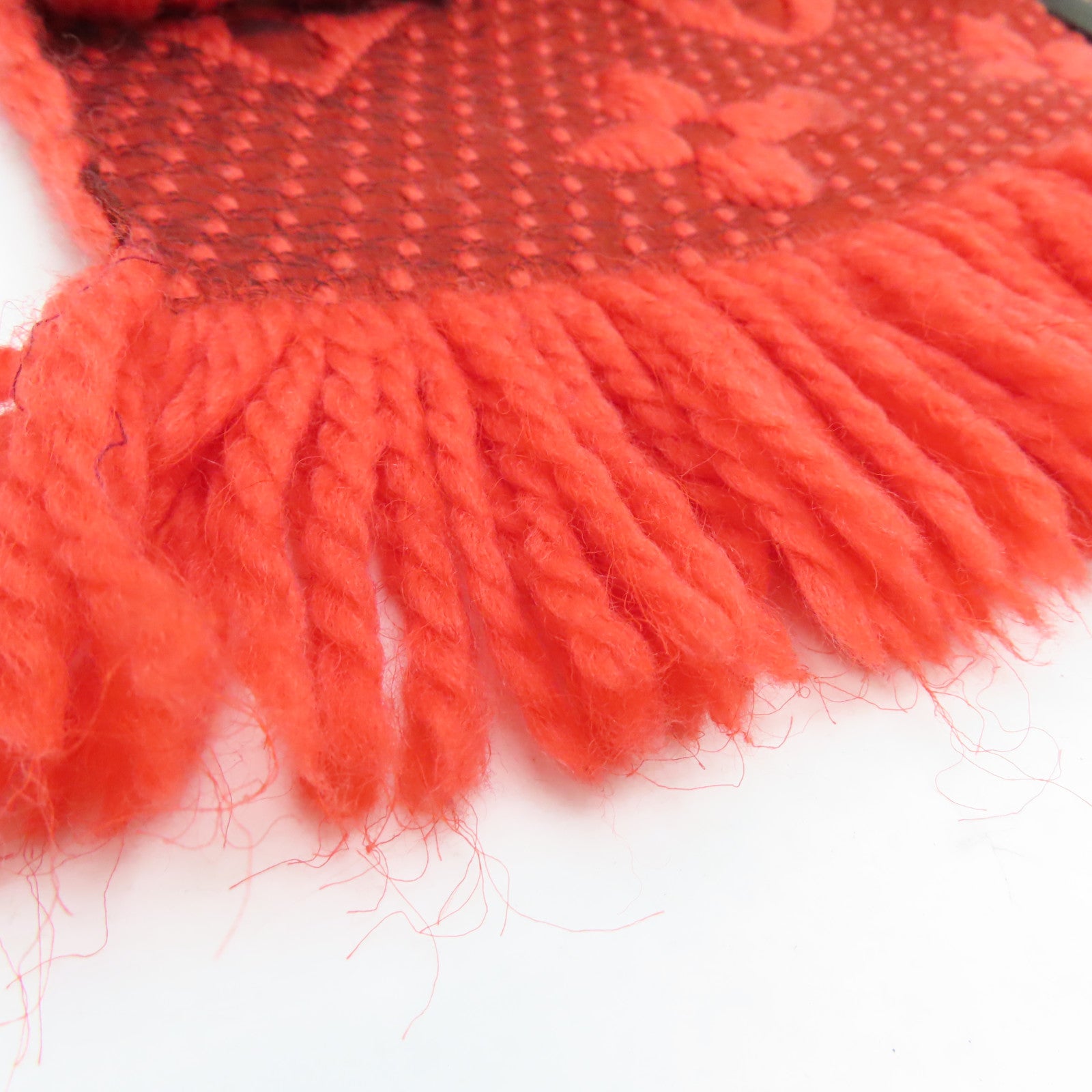LOUIS VUITTON Wool/Silk Muffler颈巾橙红色