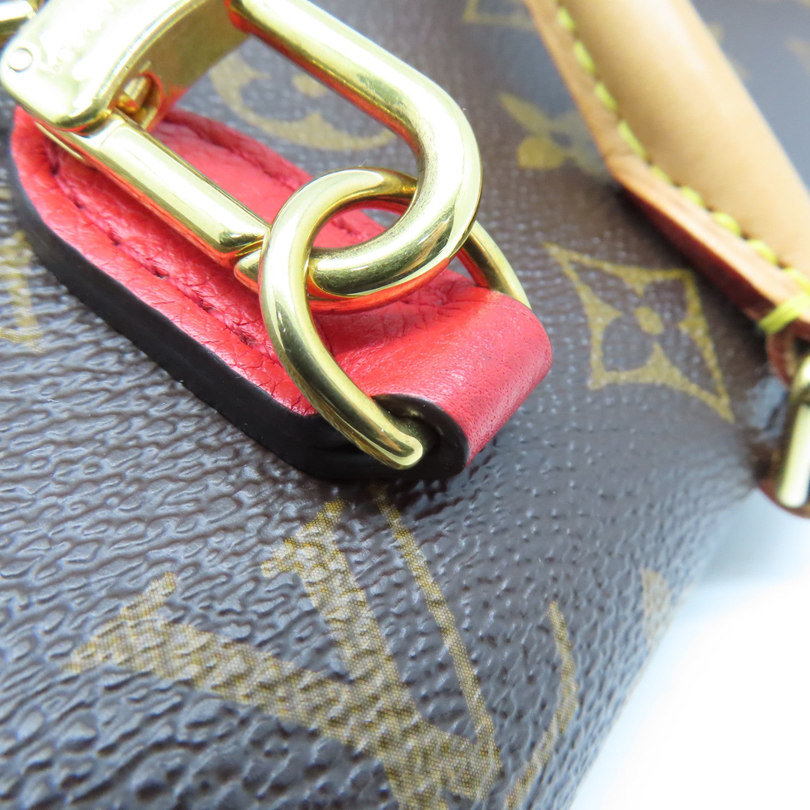 LOUIS VUITTON Monogram Marignan金扣手挽肩背两用袋啡色/红色