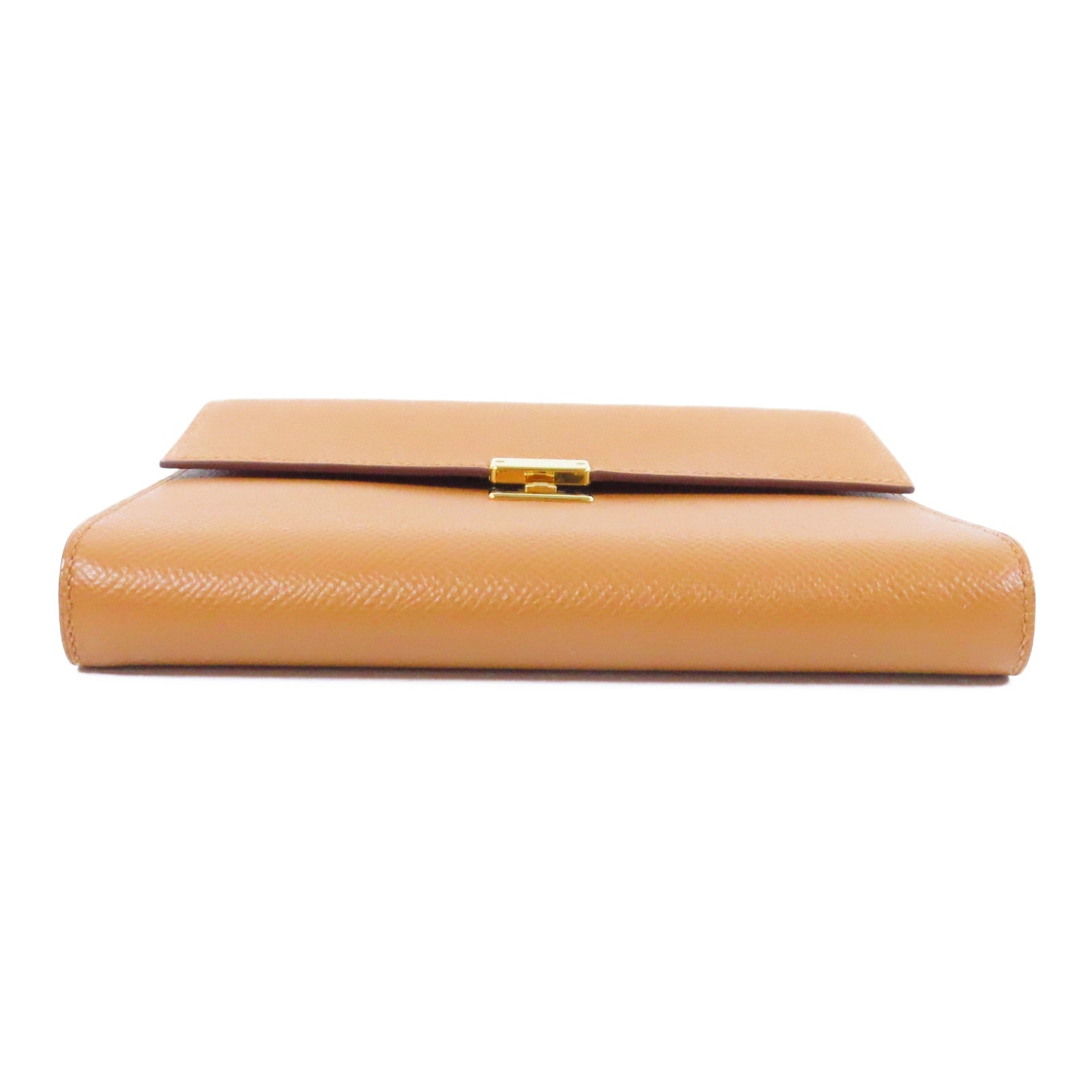 HERMES Epsom皮革Clic 16金扣肩背袋Gold經典駝色