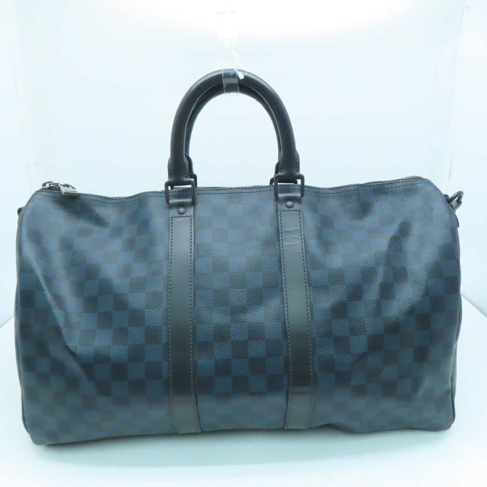 LOUIS VUITTON Damier Keepall A De Bandelier 45波士顿包黑色蓝色