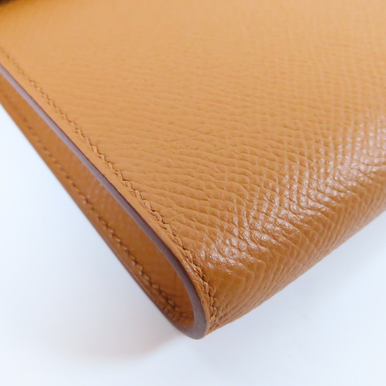 HERMES Epsom皮革Clic 16金扣肩背袋Gold經典駝色