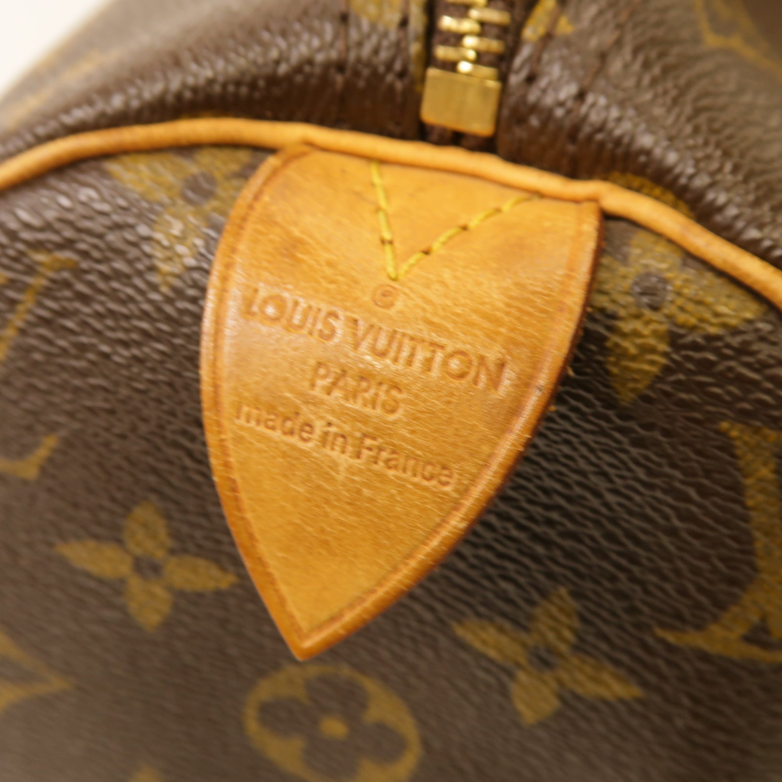LOUIS VUITTON Monogram Speedy 30金扣手挽袋棕色