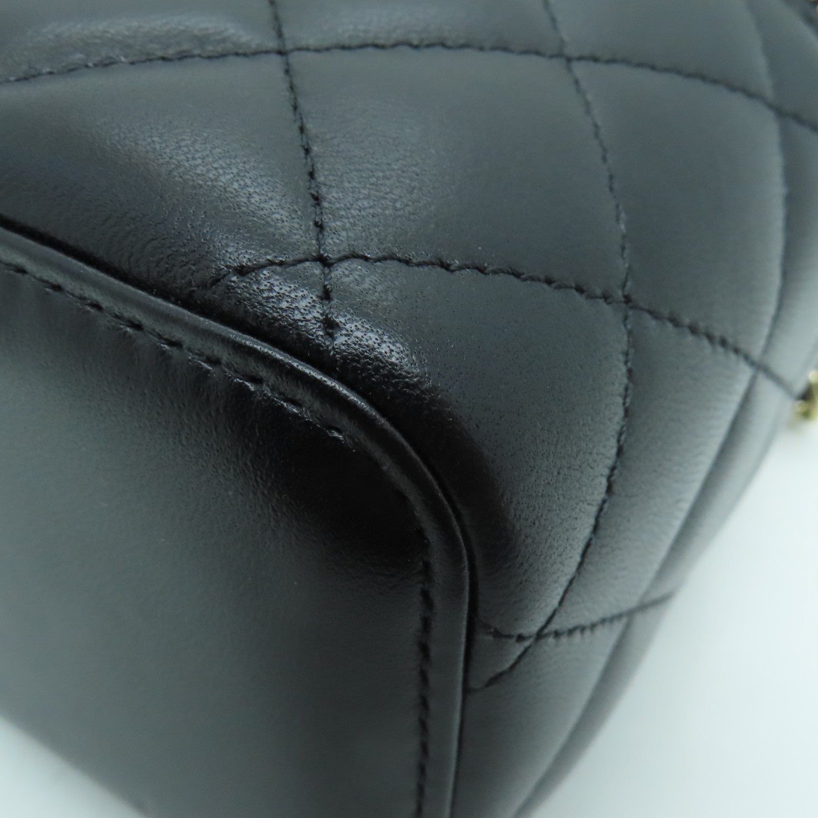 CHANEL 羊皮皮革Chain Shoulder Bag金扣鏈帶肩背袋黑色