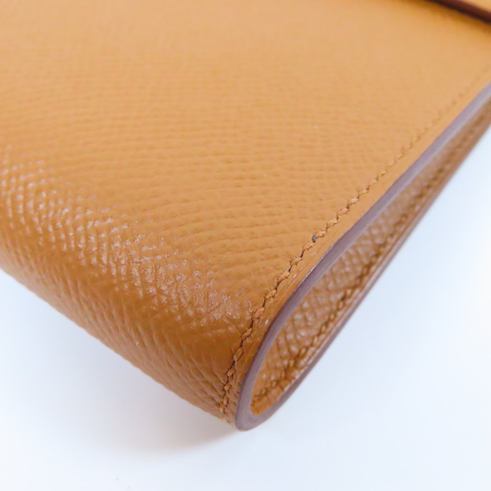 HERMES Epsom皮革Clic 16金扣肩背袋Gold經典駝色