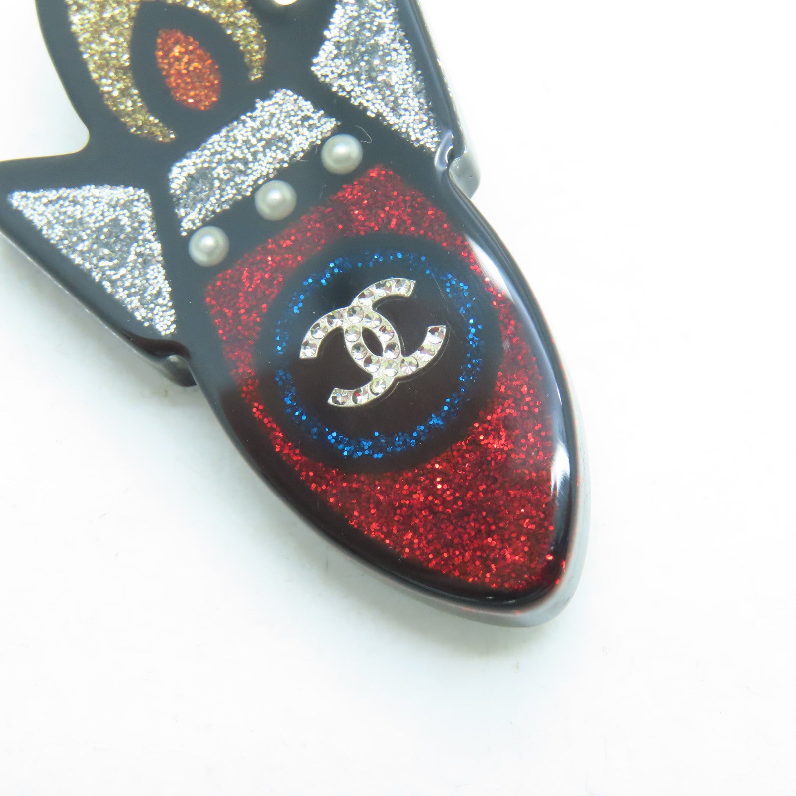 CHANEL Metal Rocket Brooch Silver Buckle Brooch Multicolor