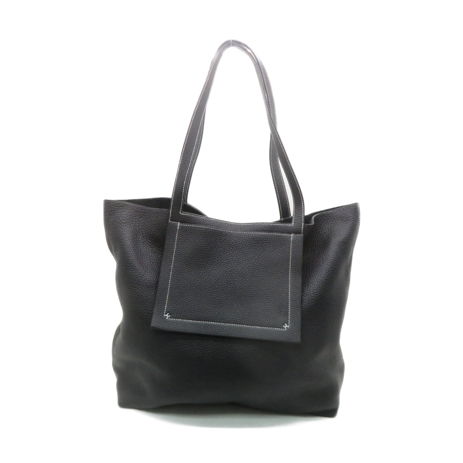 HERMES Clemence皮革Cabasellier 46 Shoulder Bag肩背袋黑色