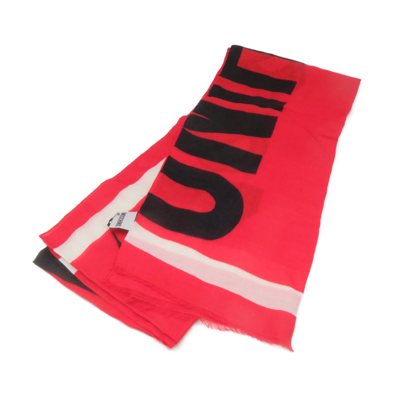 MOSCHINO 羊绒/莫代尔纤维Scarf丝巾红色/黑色/白色