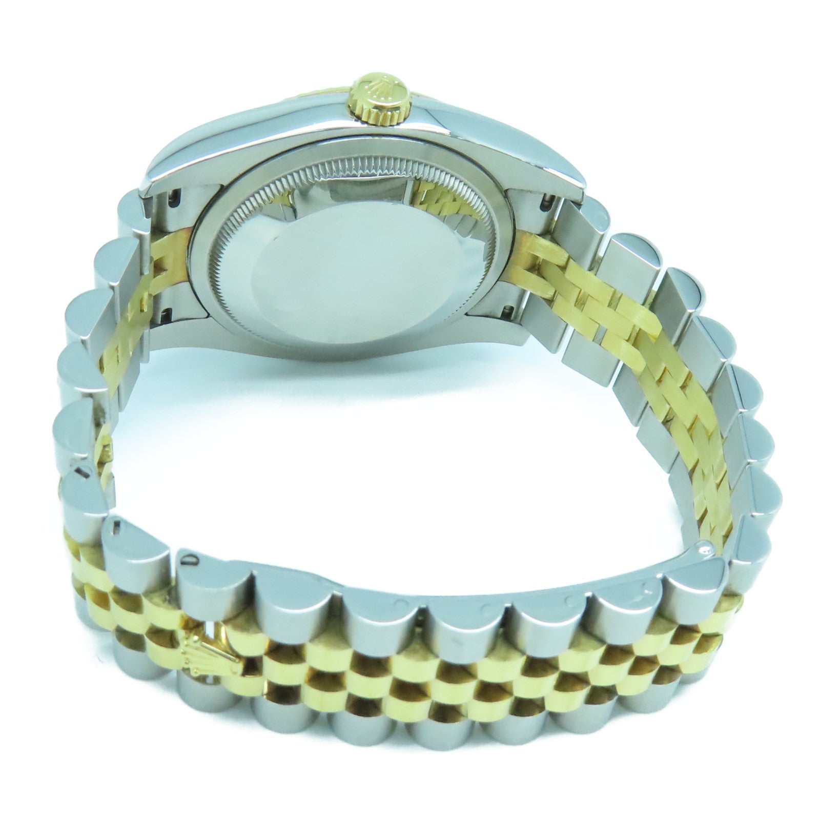 ROLEX Datejust不鏽鋼/18K黃金鑽石手錶自動機芯銀色