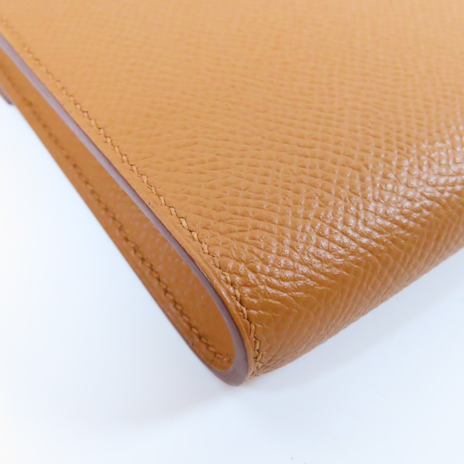 HERMES Epsom皮革Clic 16金扣肩背袋Gold經典駝色