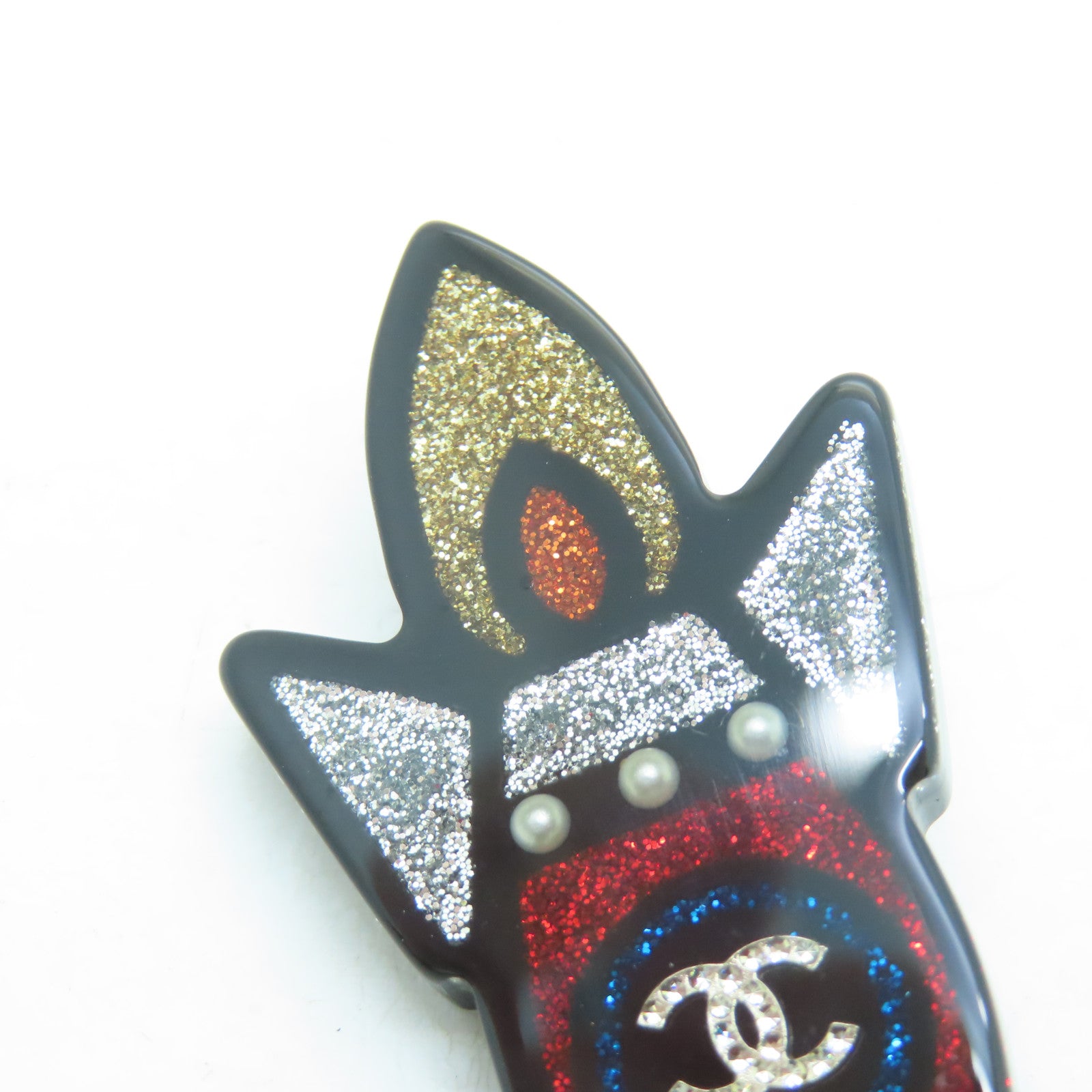 CHANEL Metal Rocket Brooch Silver Buckle Brooch Multicolor
