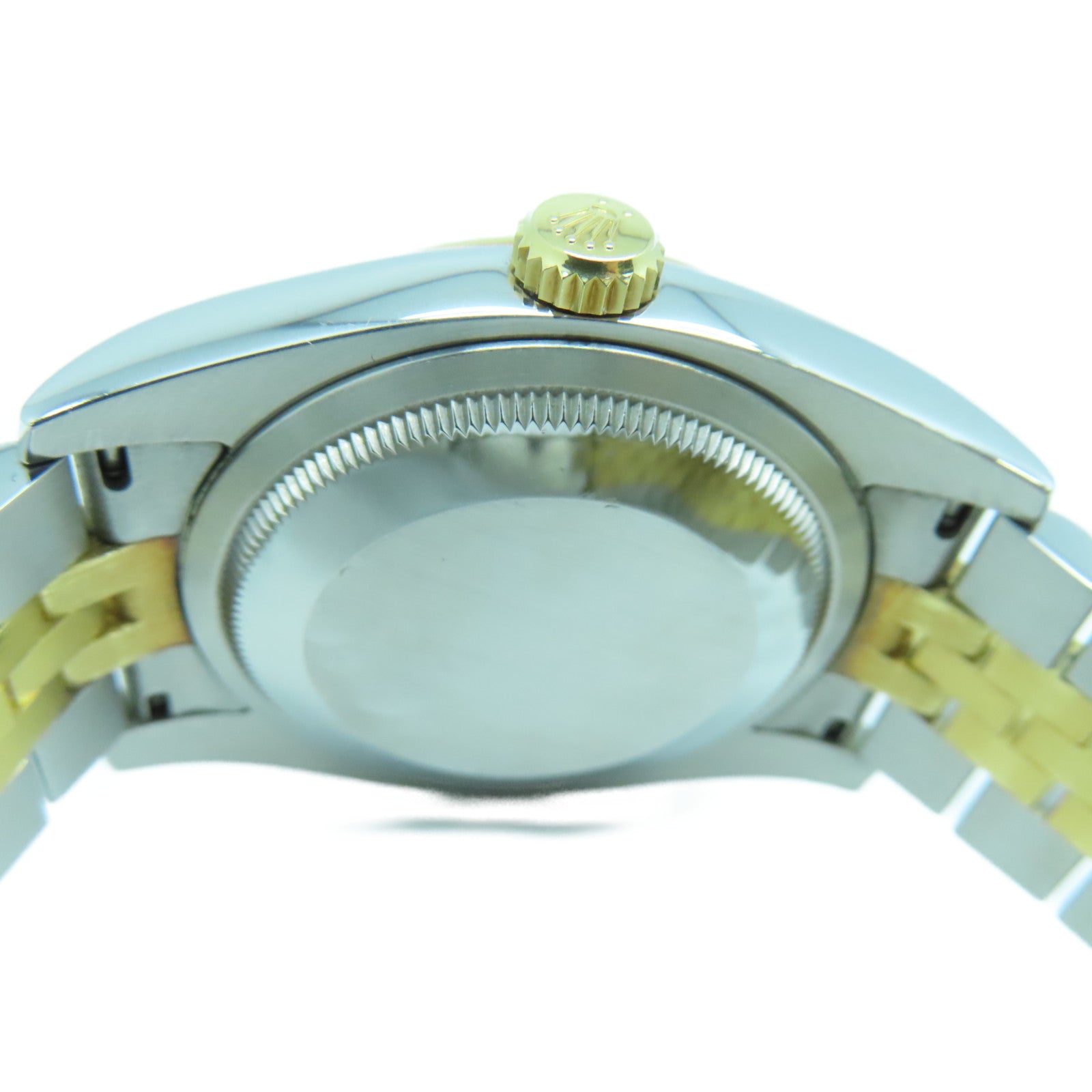 ROLEX Datejust不鏽鋼/18K黃金鑽石手錶自動機芯銀色