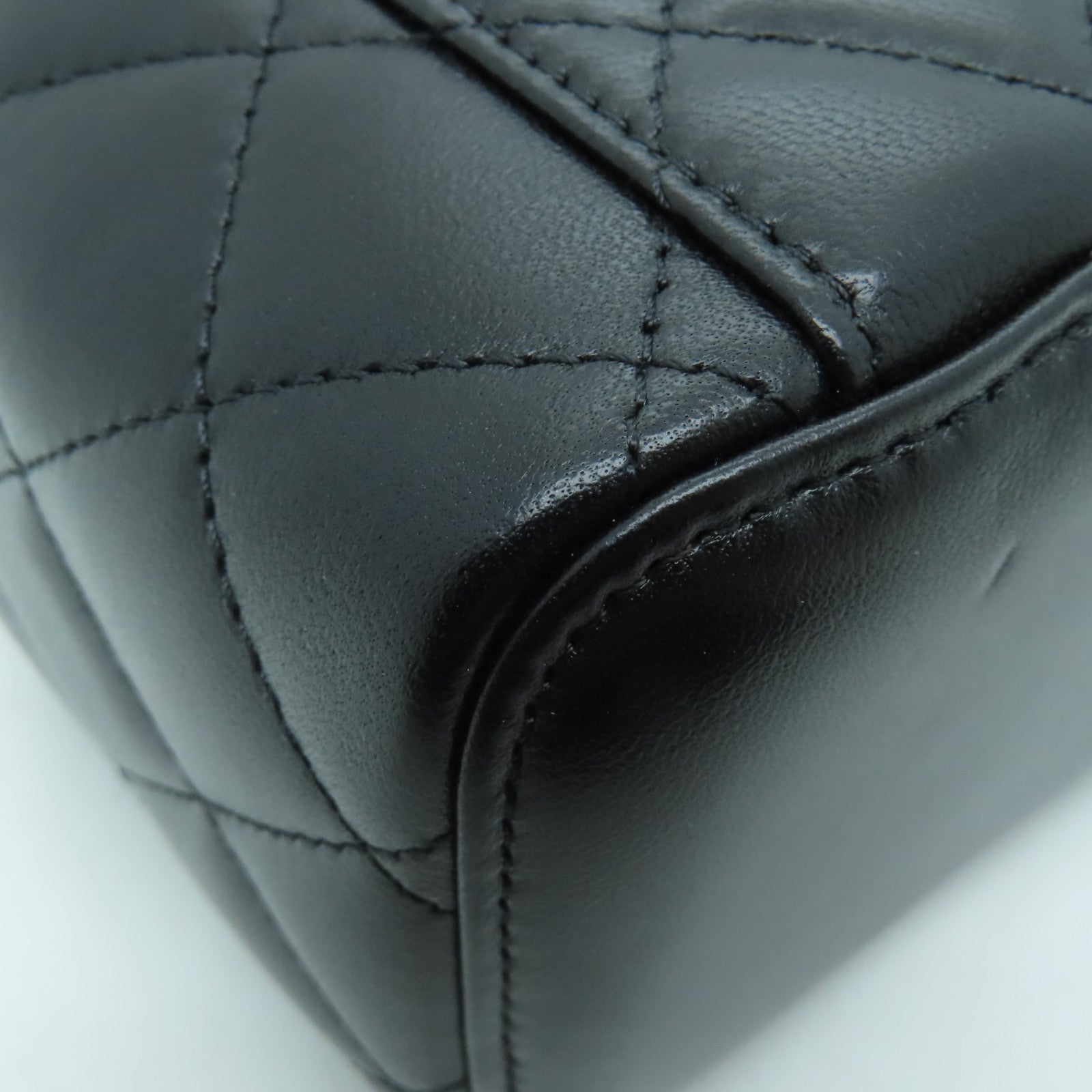 CHANEL 羊皮皮革Chain Shoulder Bag金扣鏈帶肩背袋黑色