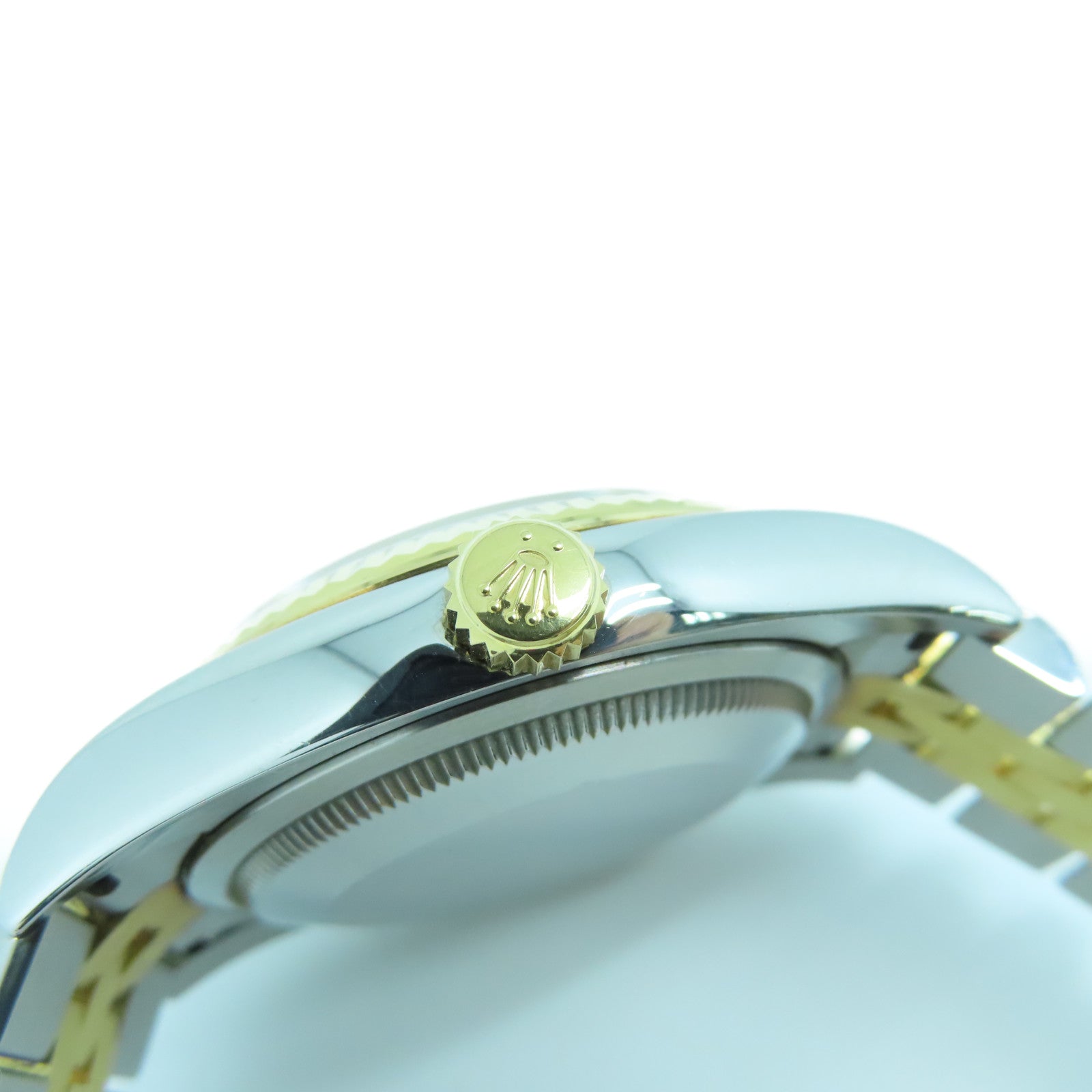 ROLEX Datejust不鏽鋼/18K黃金鑽石手錶自動機芯銀色