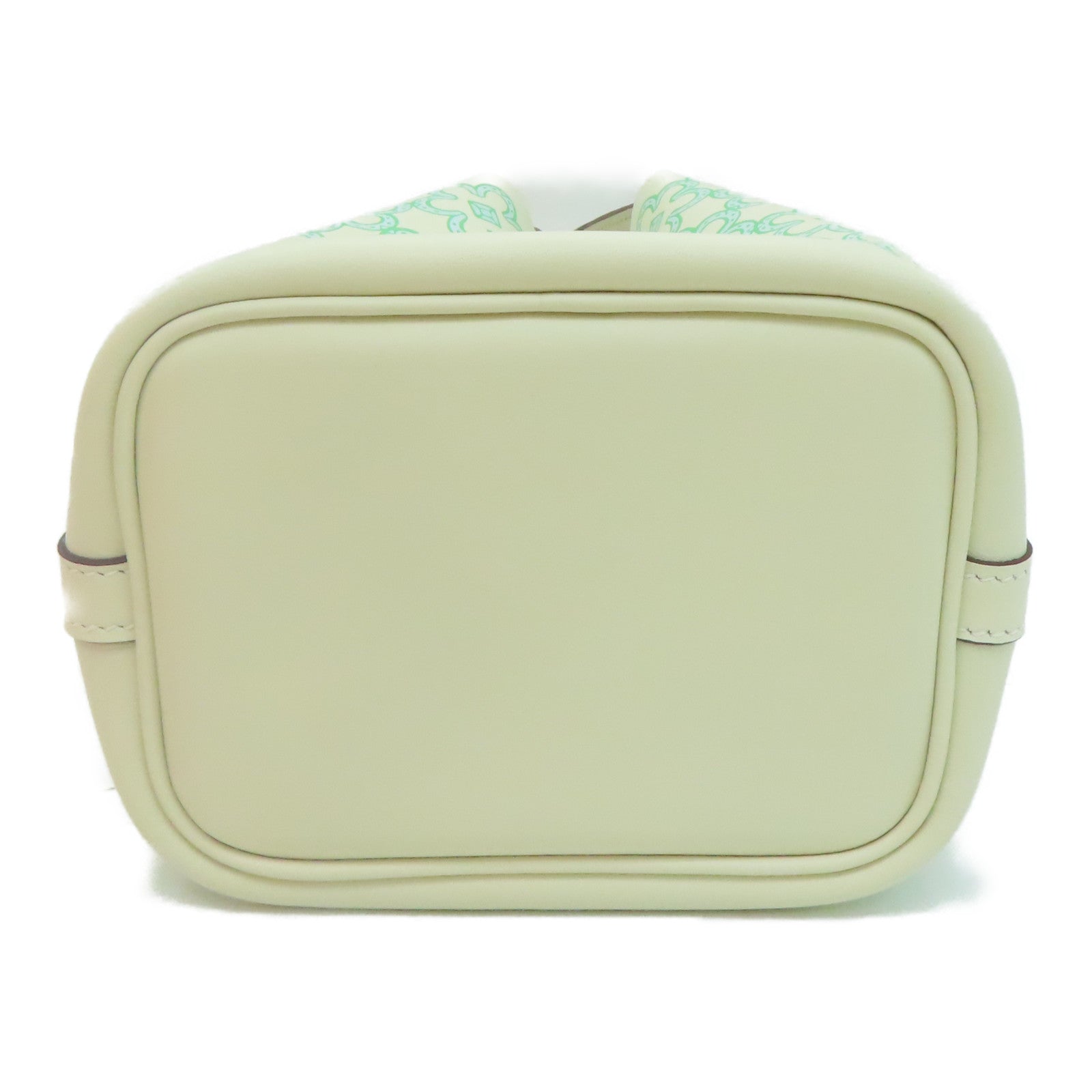 HERMES Swift皮革Picotin Lucky Daisy Mirco银扣手挽袋Nata/米白色绿色