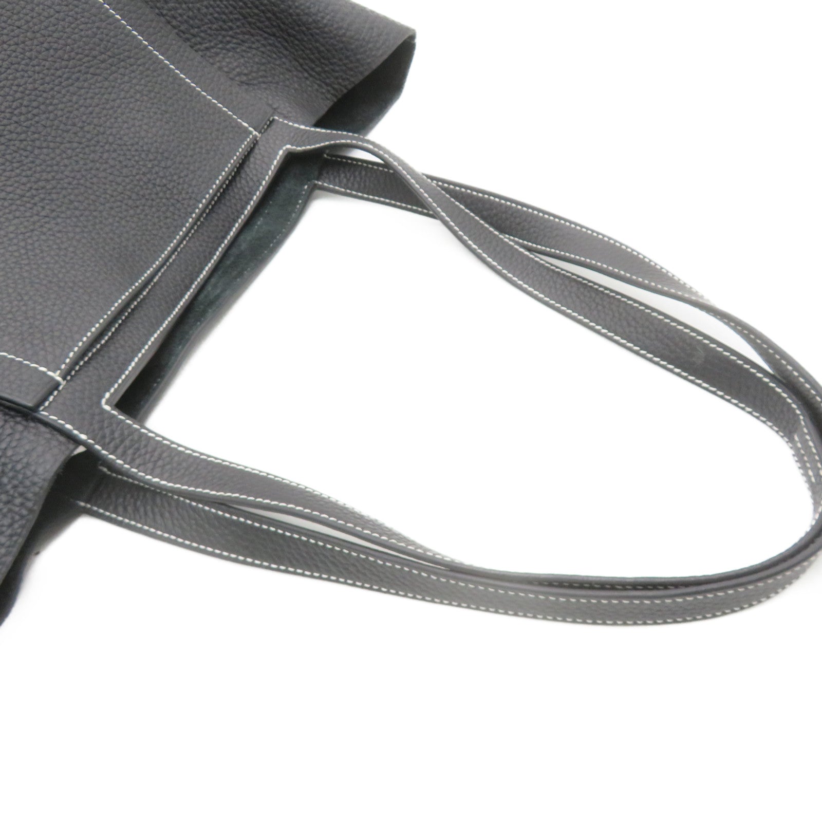 HERMES Clemence皮革Cabasellier 46 Shoulder Bag肩背袋黑色