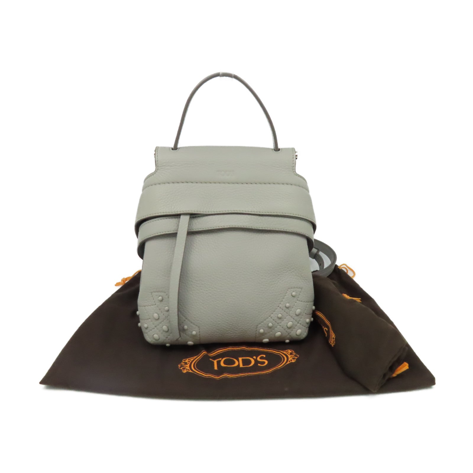 TOD’S 牛皮皮革2Way Shoulder Bag背包肩背兩用袋灰色