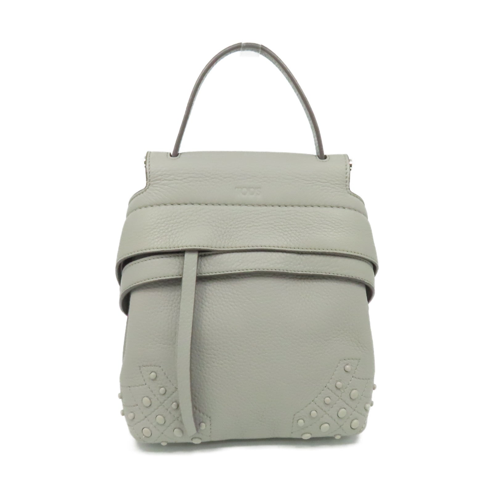 TOD’S 牛皮皮革2Way Shoulder Bag背包肩背兩用袋灰色