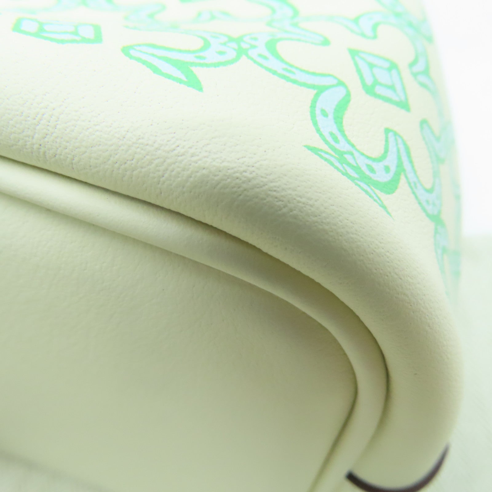 HERMES Swift皮革Picotin Lucky Daisy Mirco银扣手挽袋Nata/米白色绿色