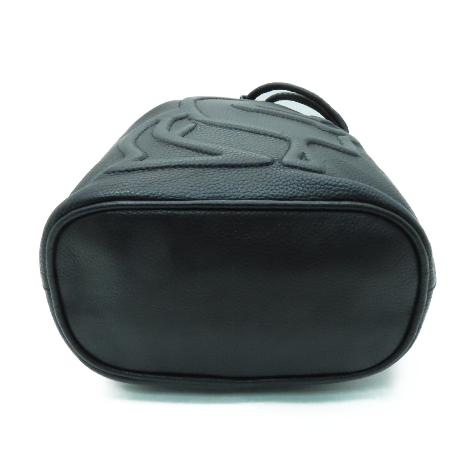KARL LAGERFELD 牛皮皮革Bucket Bag鏈帶肩背袋黑色