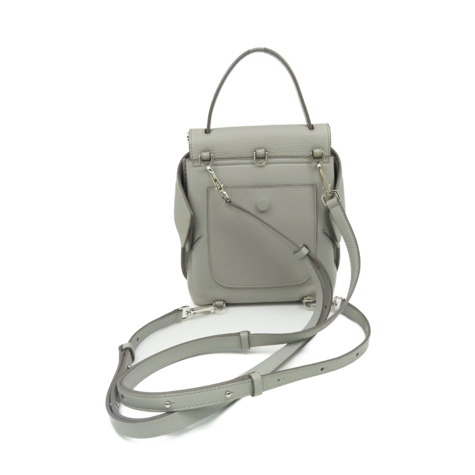TOD’S 牛皮皮革2Way Shoulder Bag背包肩背兩用袋灰色