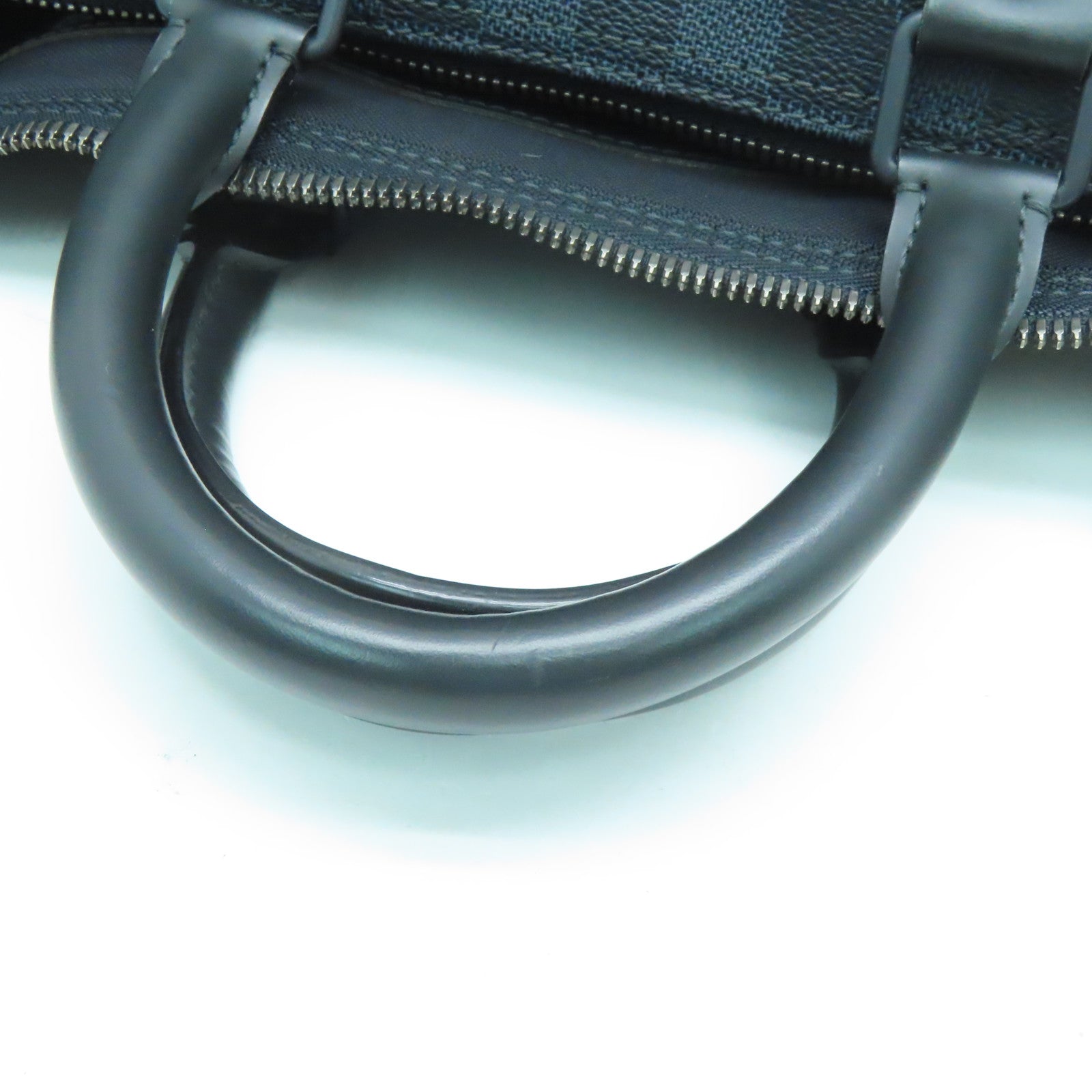 LOUIS VUITTON Damier Keepall A De Bandelier 45波士顿包黑色蓝色