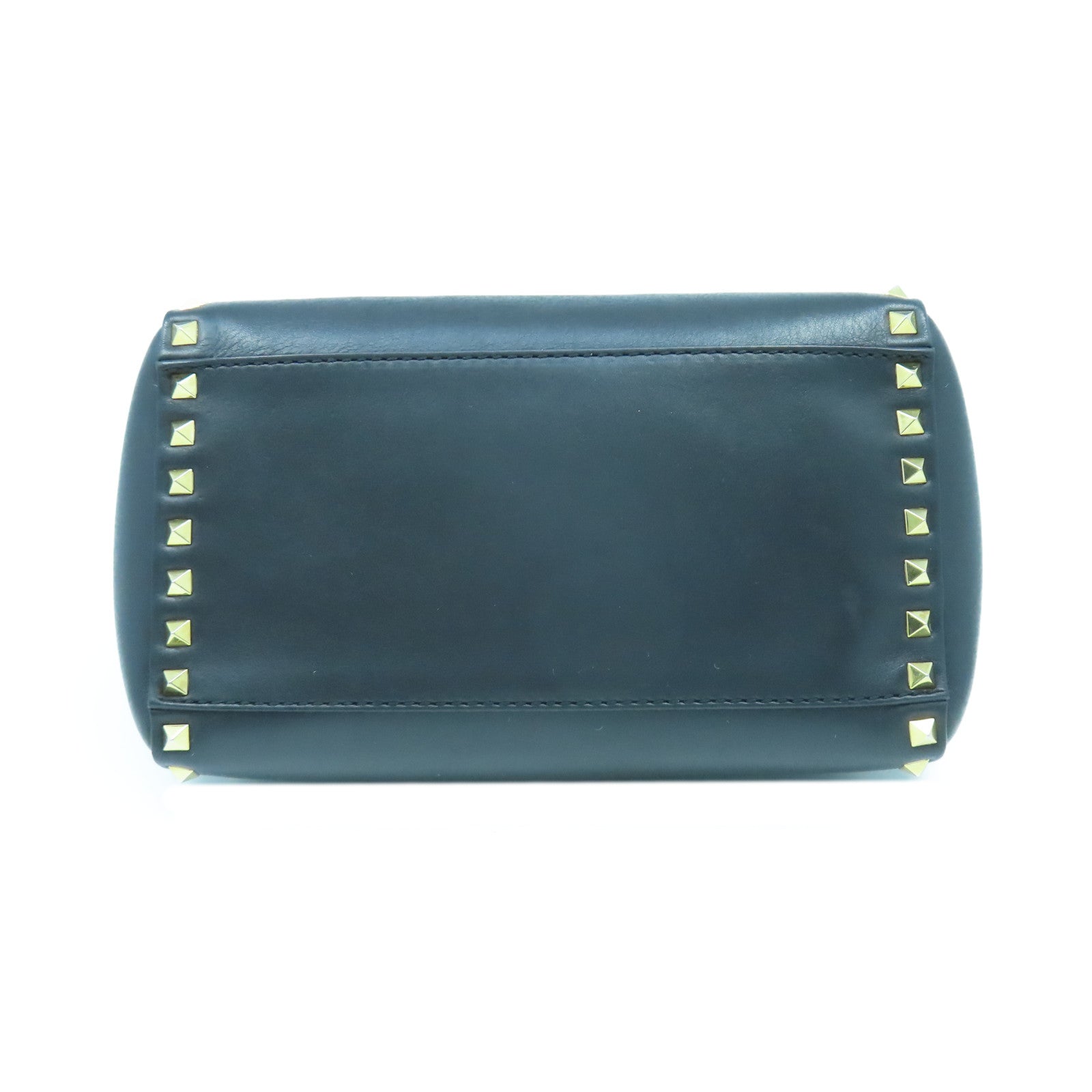 Valentino 牛皮皮革Shoulder Bag金扣手挽肩背兩用袋黑色