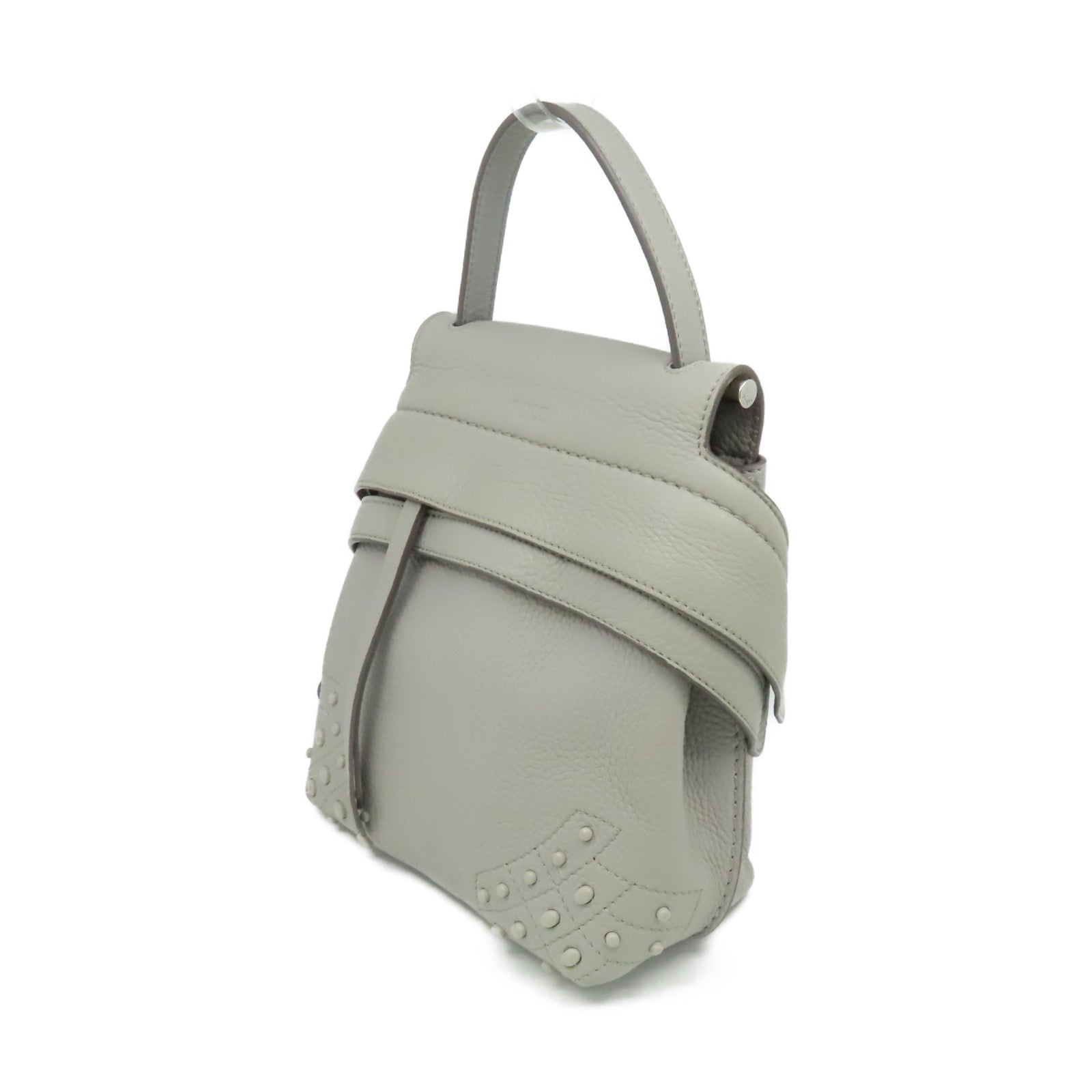 TOD’S 牛皮皮革2Way Shoulder Bag背包肩背兩用袋灰色