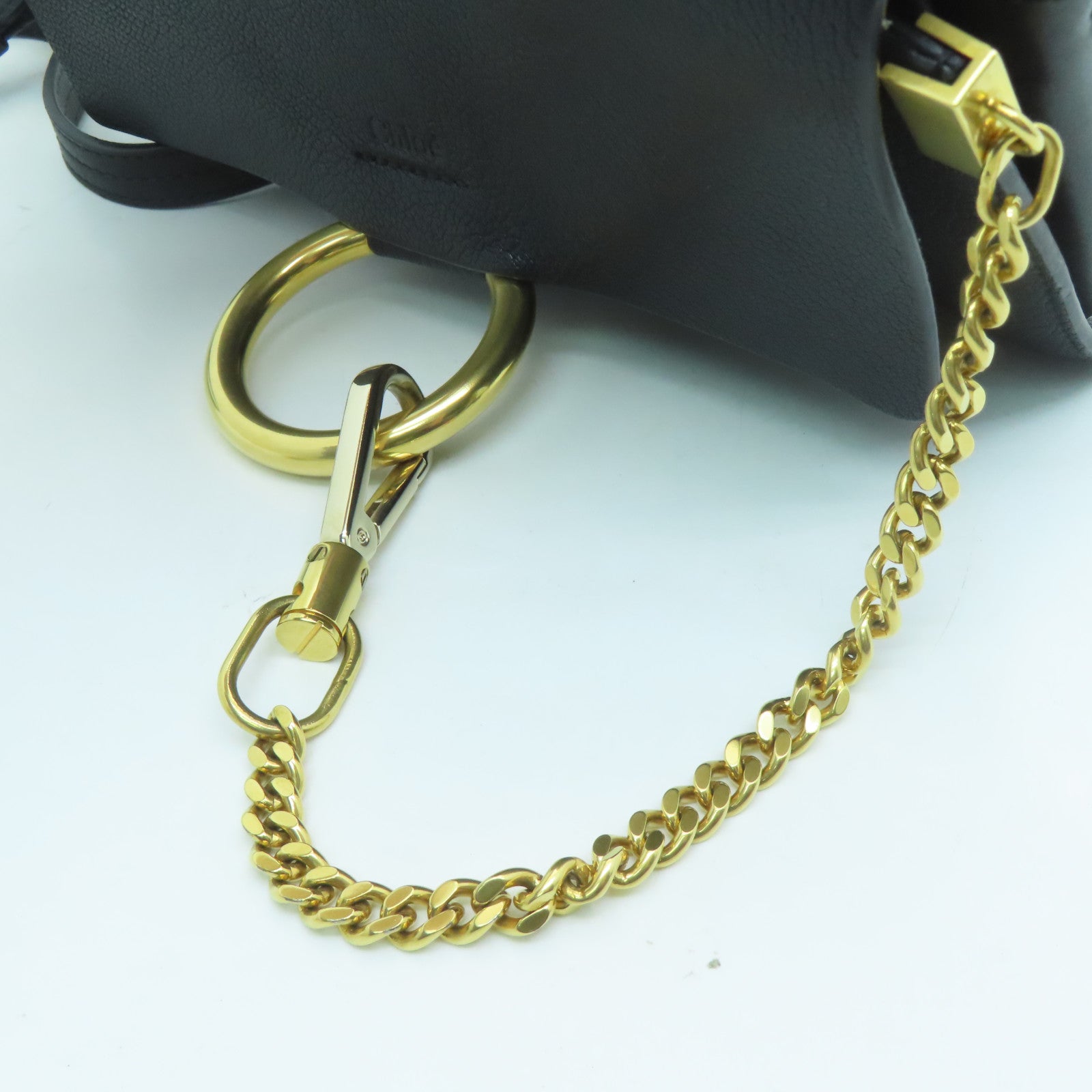 Chloe leather Faye Shoulder Bag gold buckle shoulder bag black