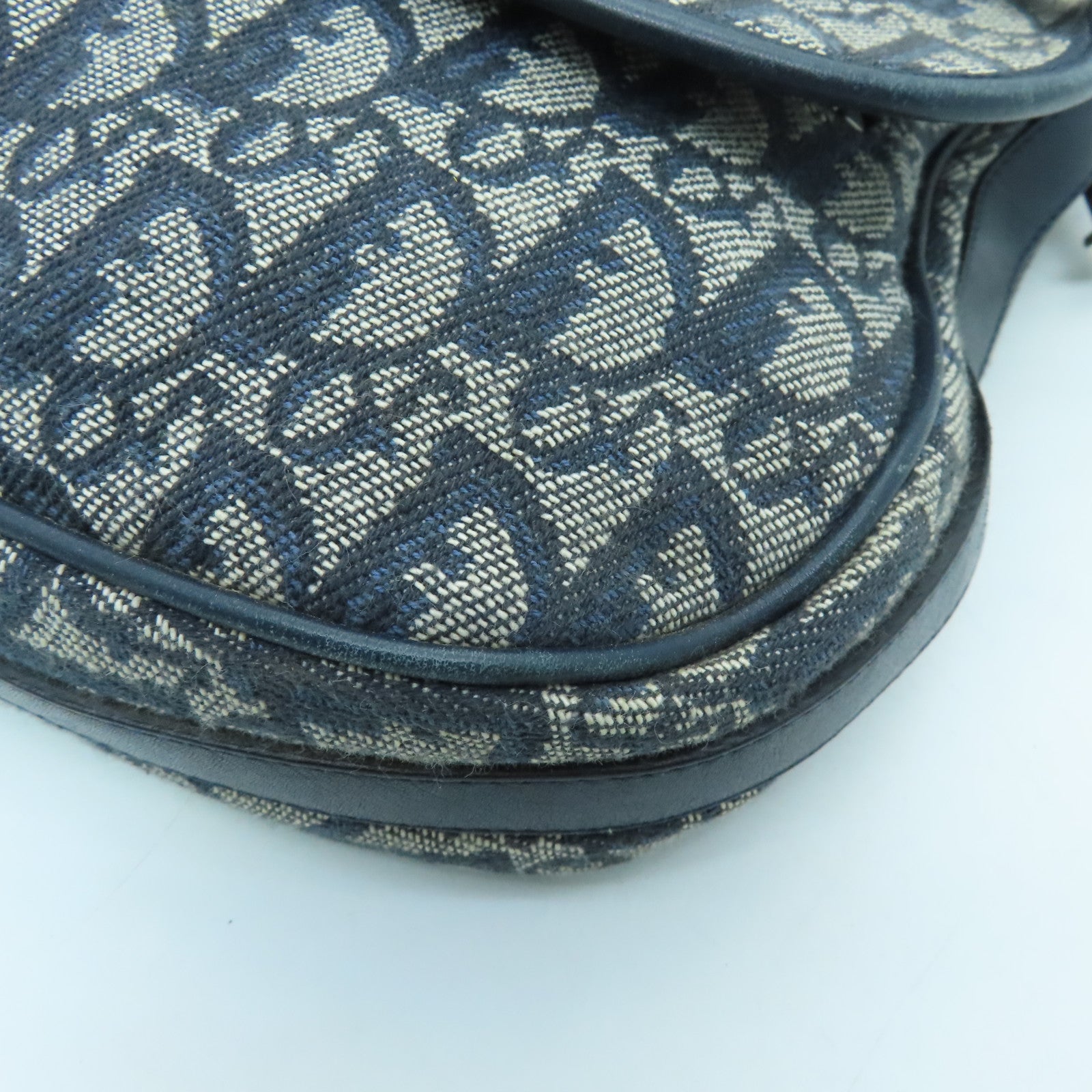 Dior canvas Shoulder Bag silver buckle shoulder bag blue