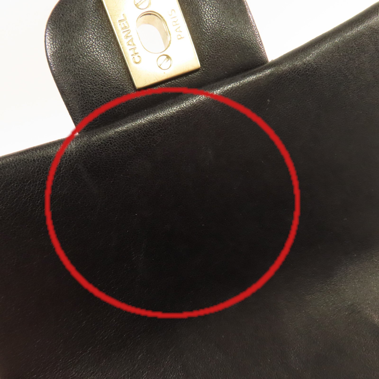 CHANEL 菱格羊皮皮革Chain Shoulder Bag金扣鏈帶肩背袋黑色