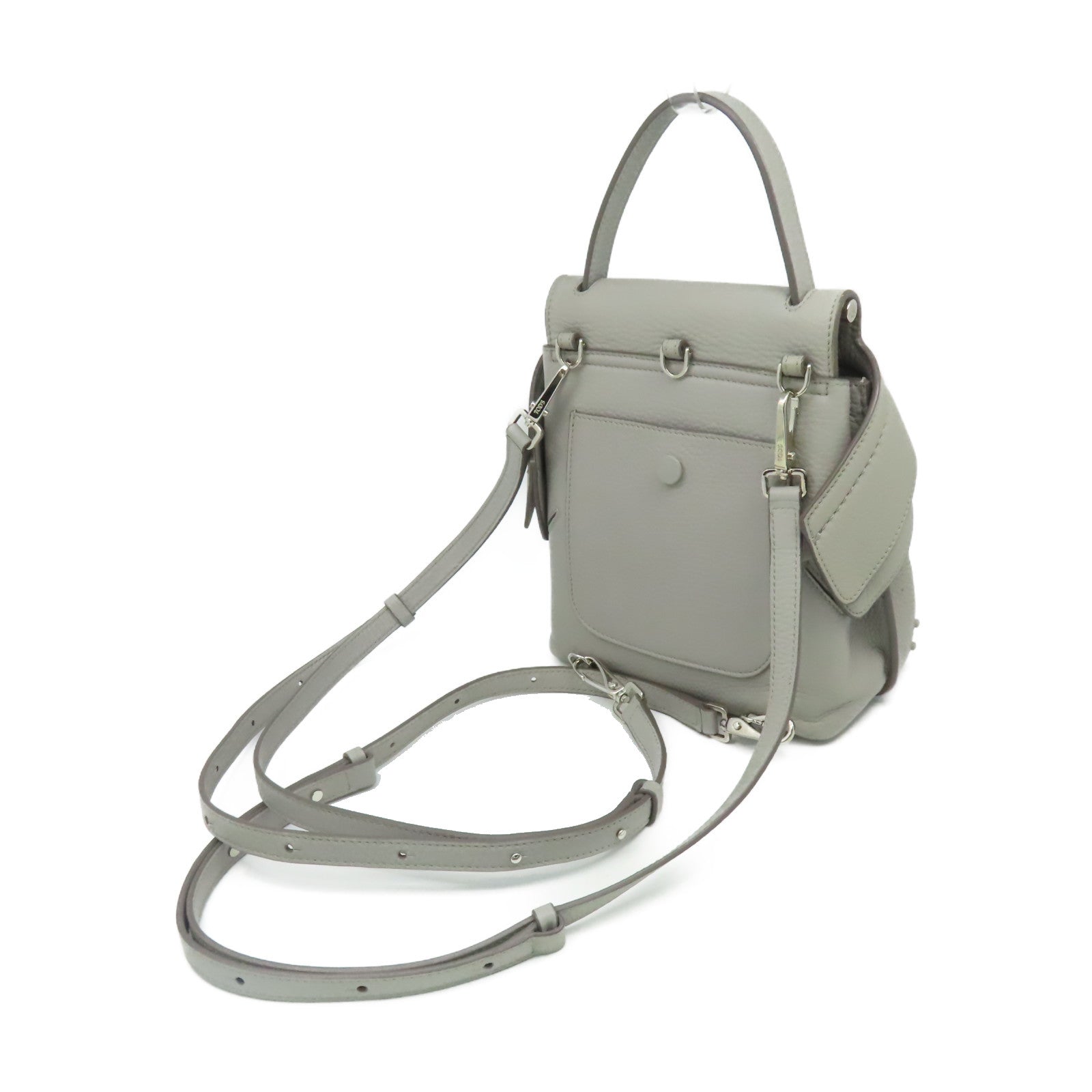 TOD’S 牛皮皮革2Way Shoulder Bag背包肩背兩用袋灰色