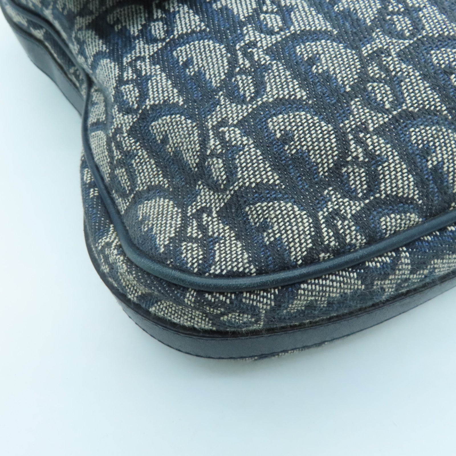 Dior canvas Shoulder Bag silver buckle shoulder bag blue