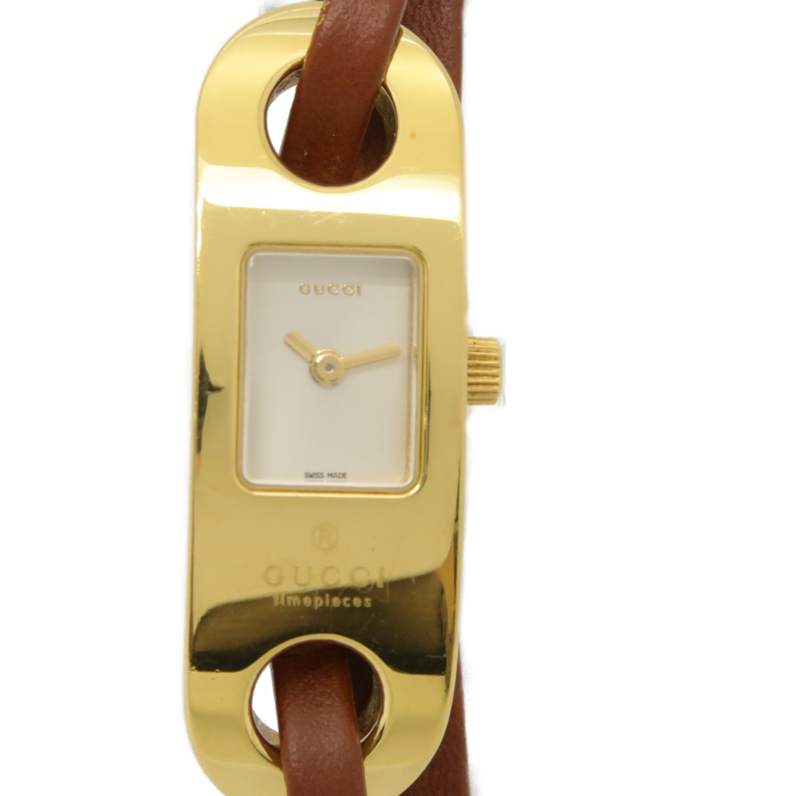GUCCI Watch不鏽鋼手錶石英機芯白色