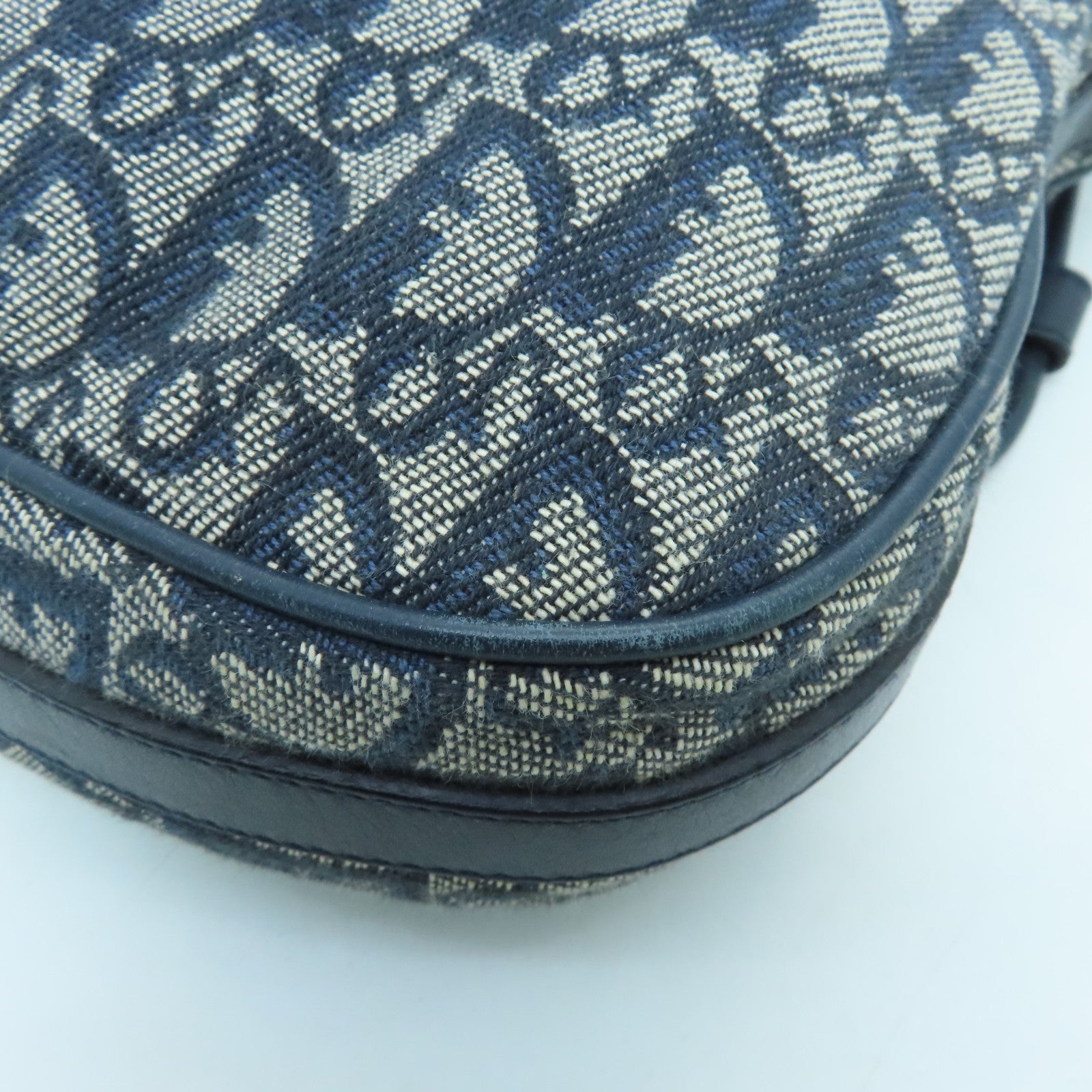 Dior canvas Shoulder Bag silver buckle shoulder bag blue