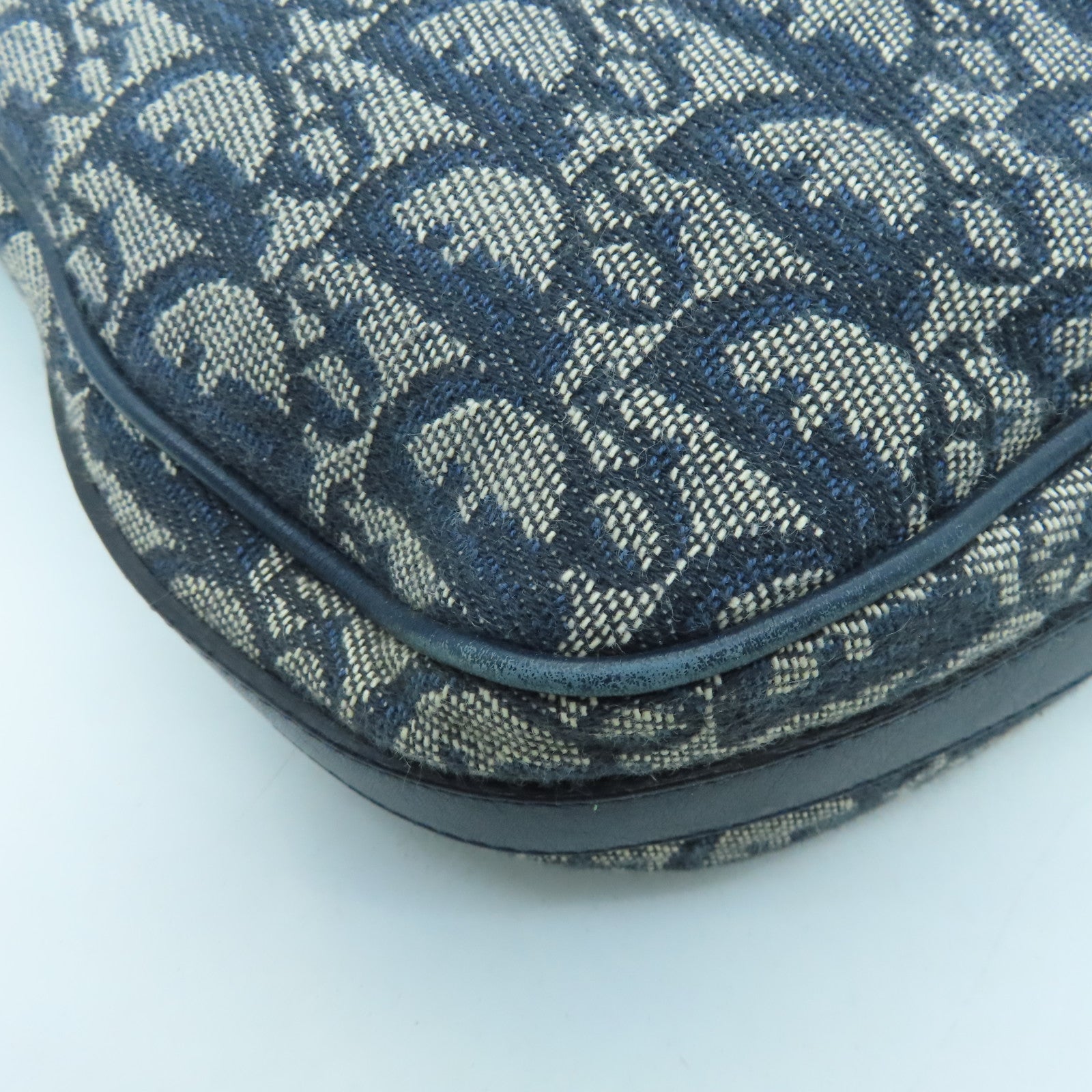 Dior canvas Shoulder Bag silver buckle shoulder bag blue