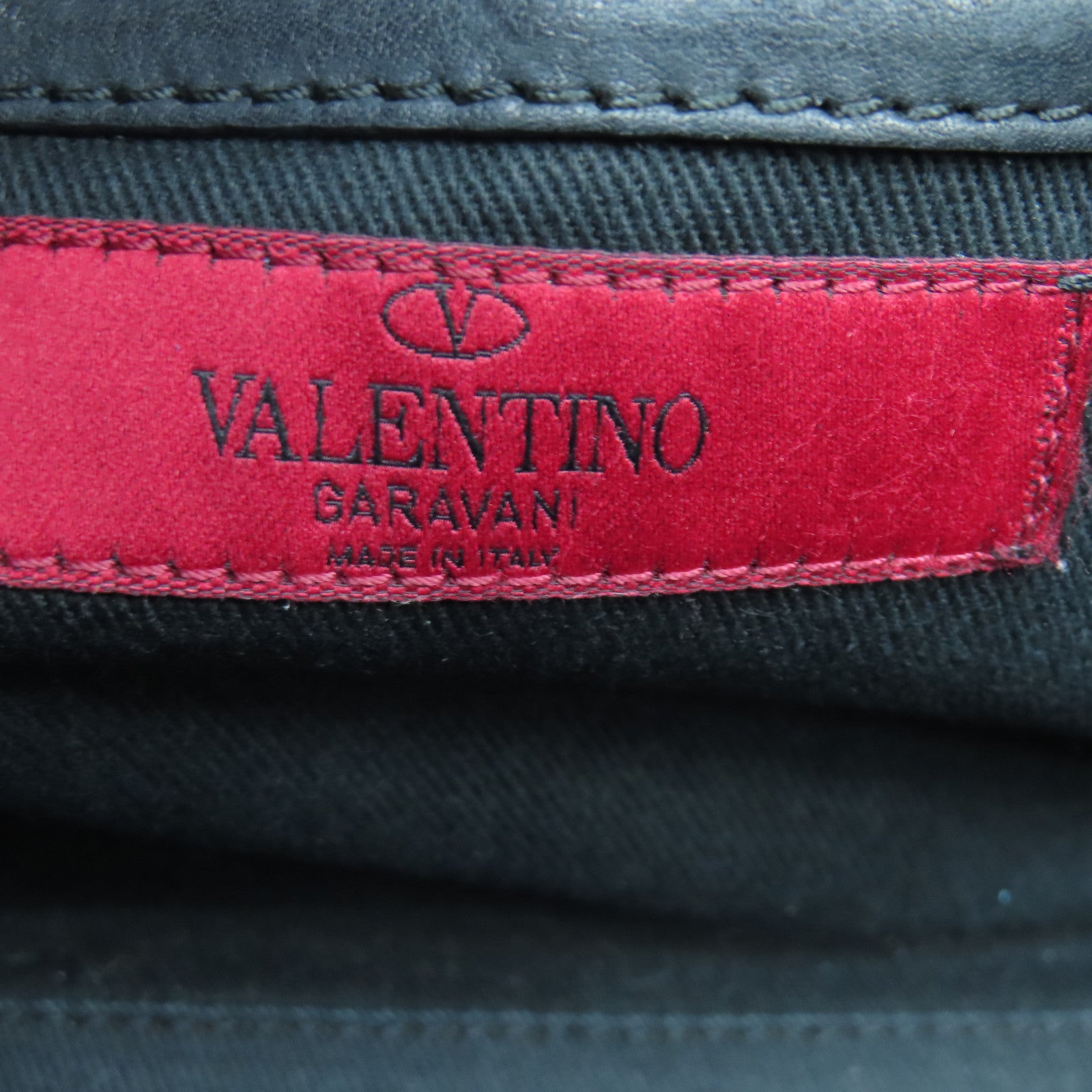 Valentino 牛皮皮革Shoulder Bag金扣手挽肩背兩用袋黑色