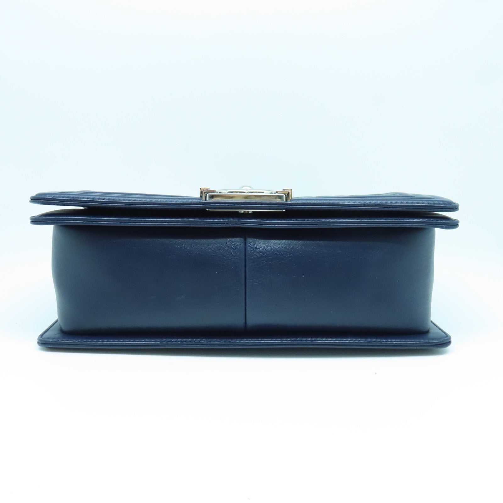CHANEL Diamond Sheepskin Leather Chain Shoulder Silver Buckle Shoulder Bag Blue