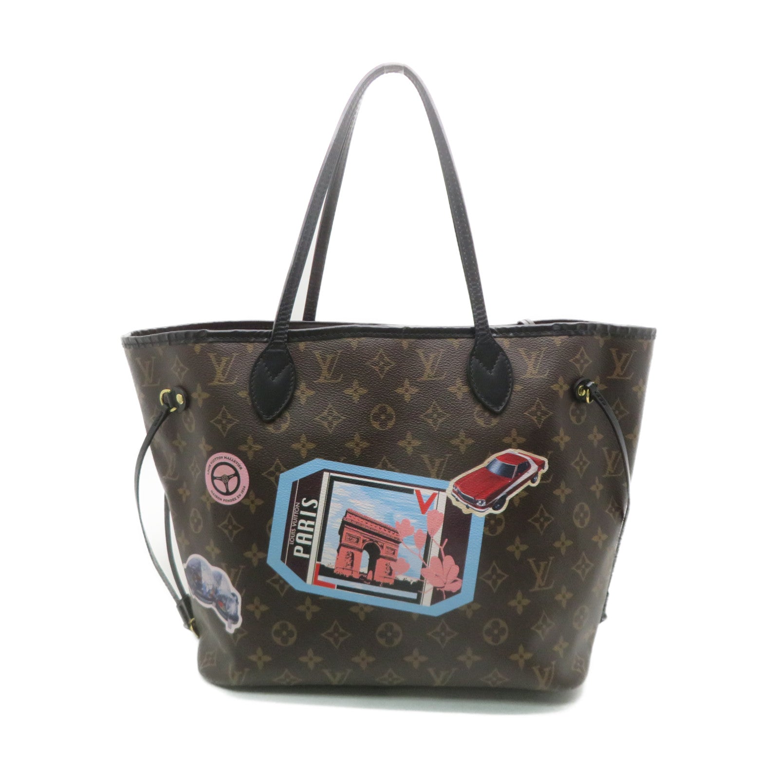 LOUIS VUITTON Monogram Neverfull MM Tote Bag brown