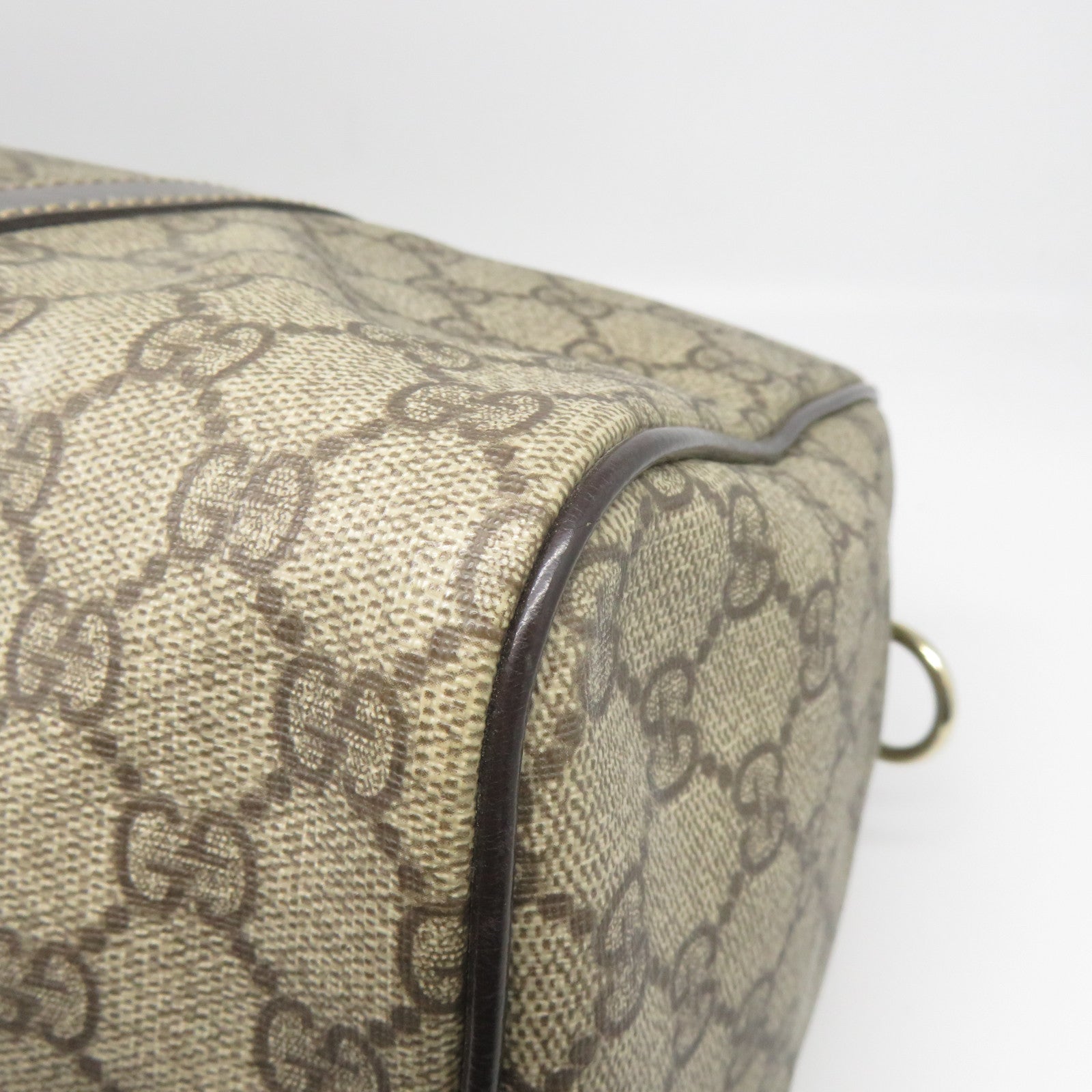 GUCCI GG帆布Hand Bag金扣手挽袋啡色