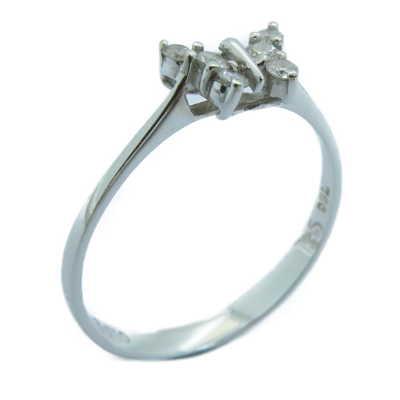 JEWELRY 18K White Gold Diamond Ring 0.13ct Diamond Ring US#5.5
