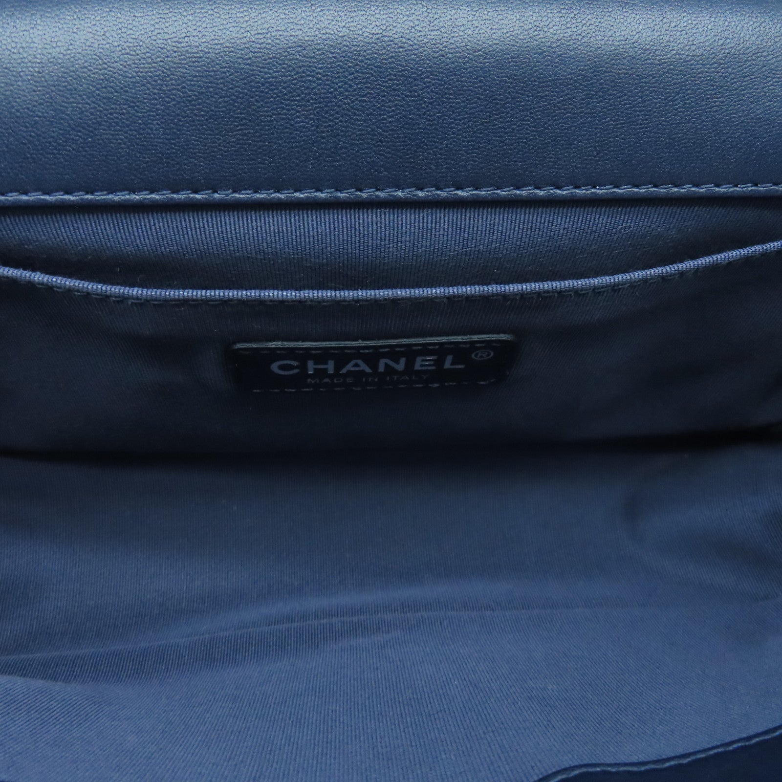 CHANEL Diamond Sheepskin Leather Chain Shoulder Silver Buckle Shoulder Bag Blue