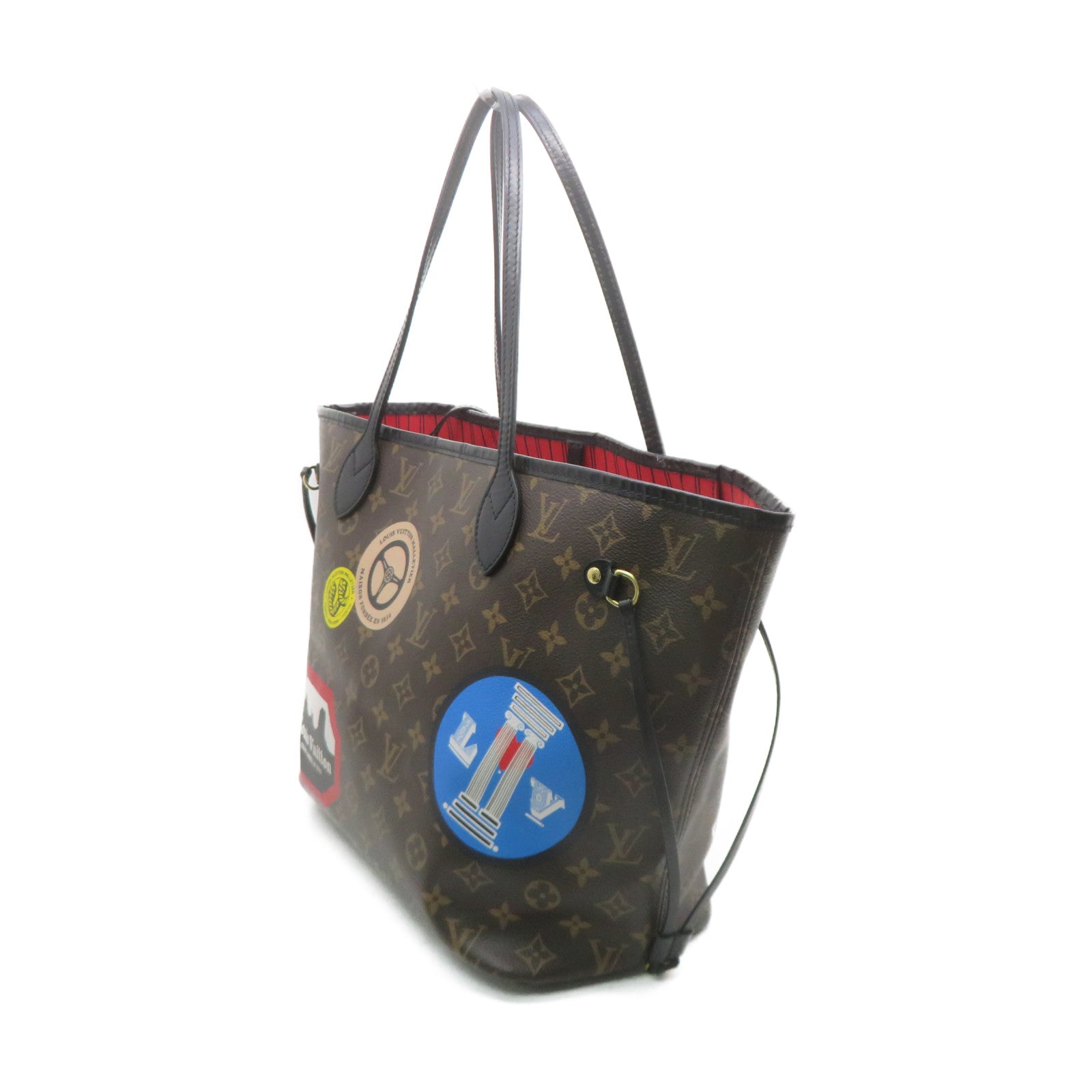 LOUIS VUITTON Monogram Neverfull MM Tote Bag brown